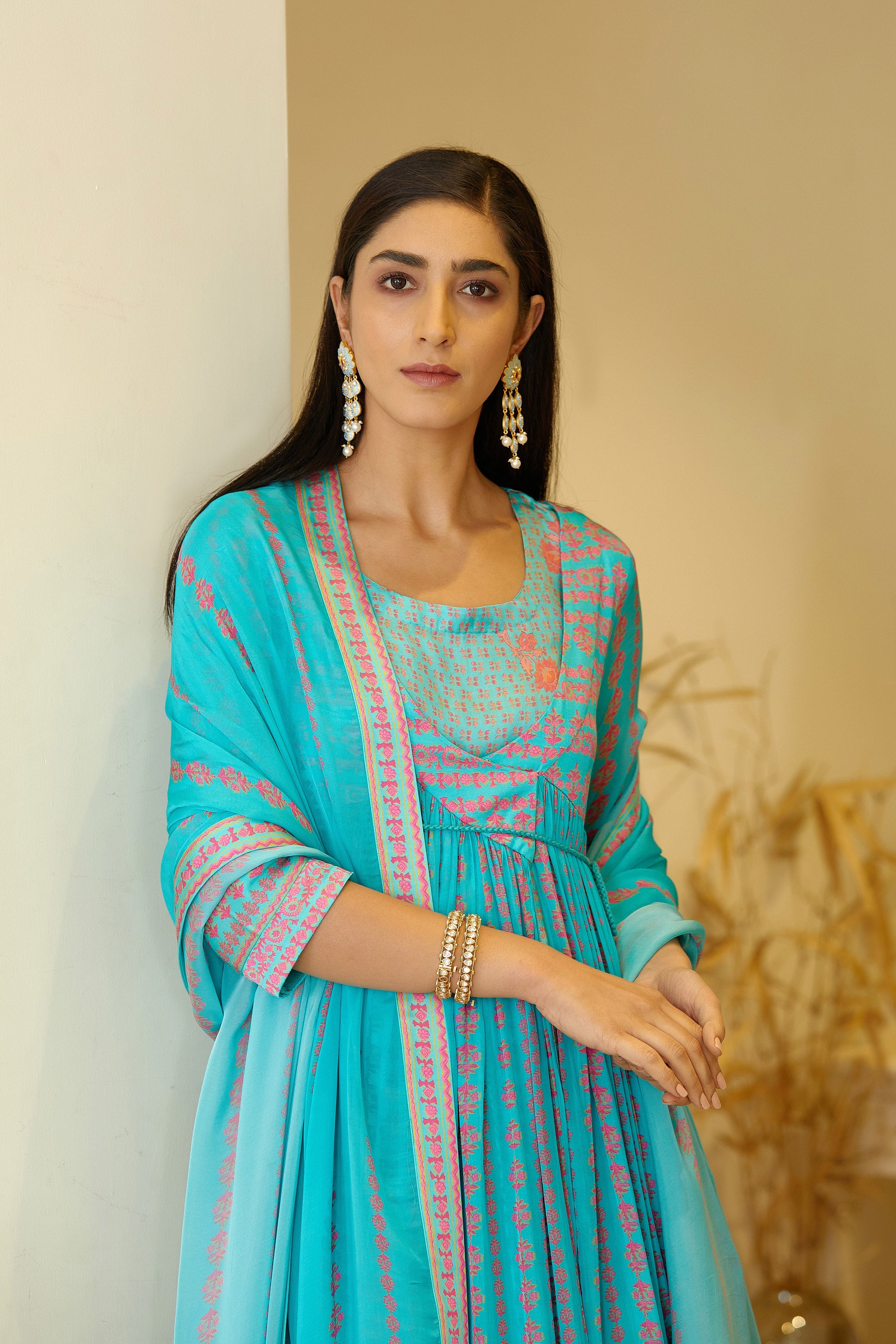 Light Sky Blue Angrakha