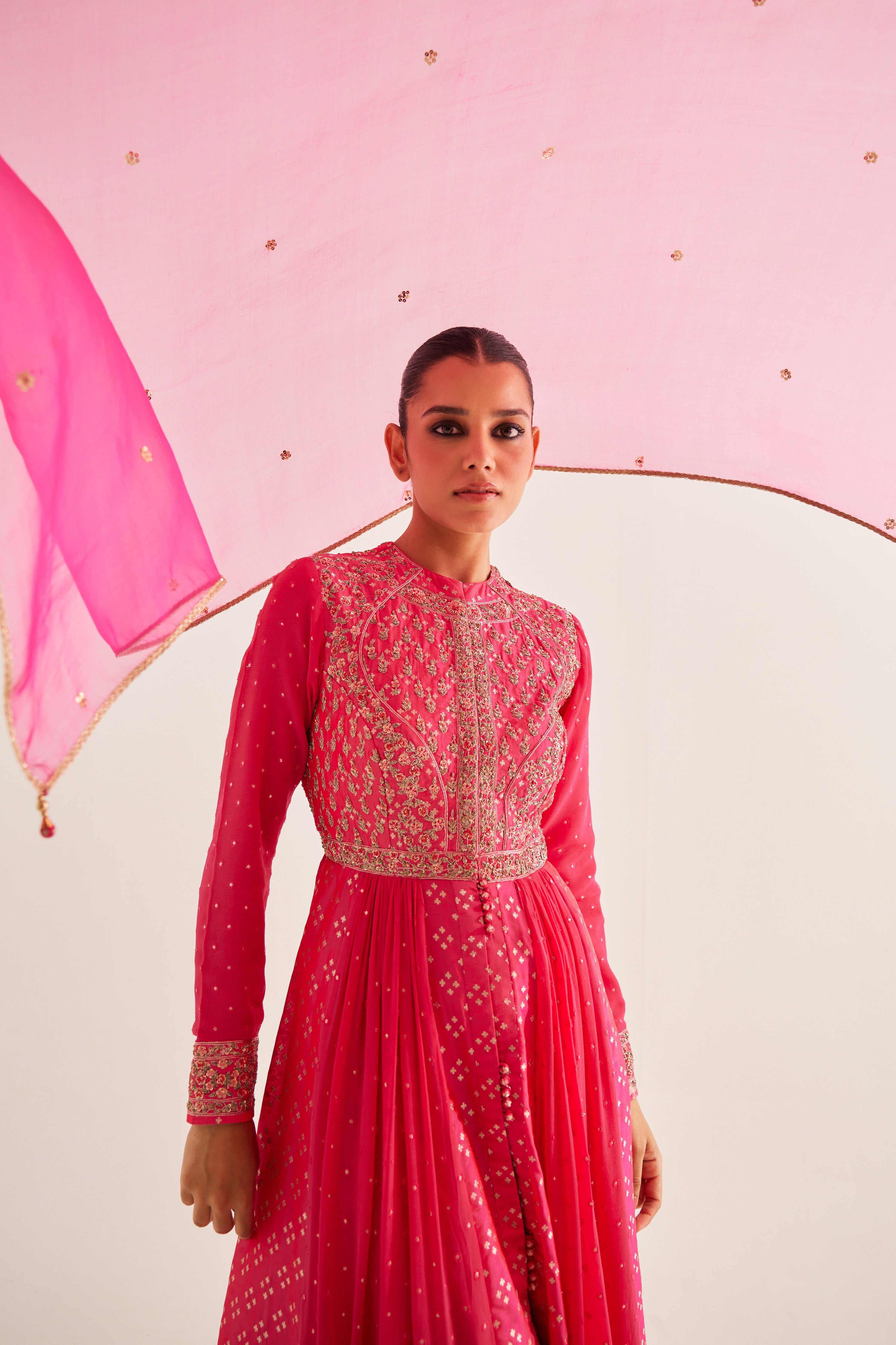 Fuchsia Anarkali Set