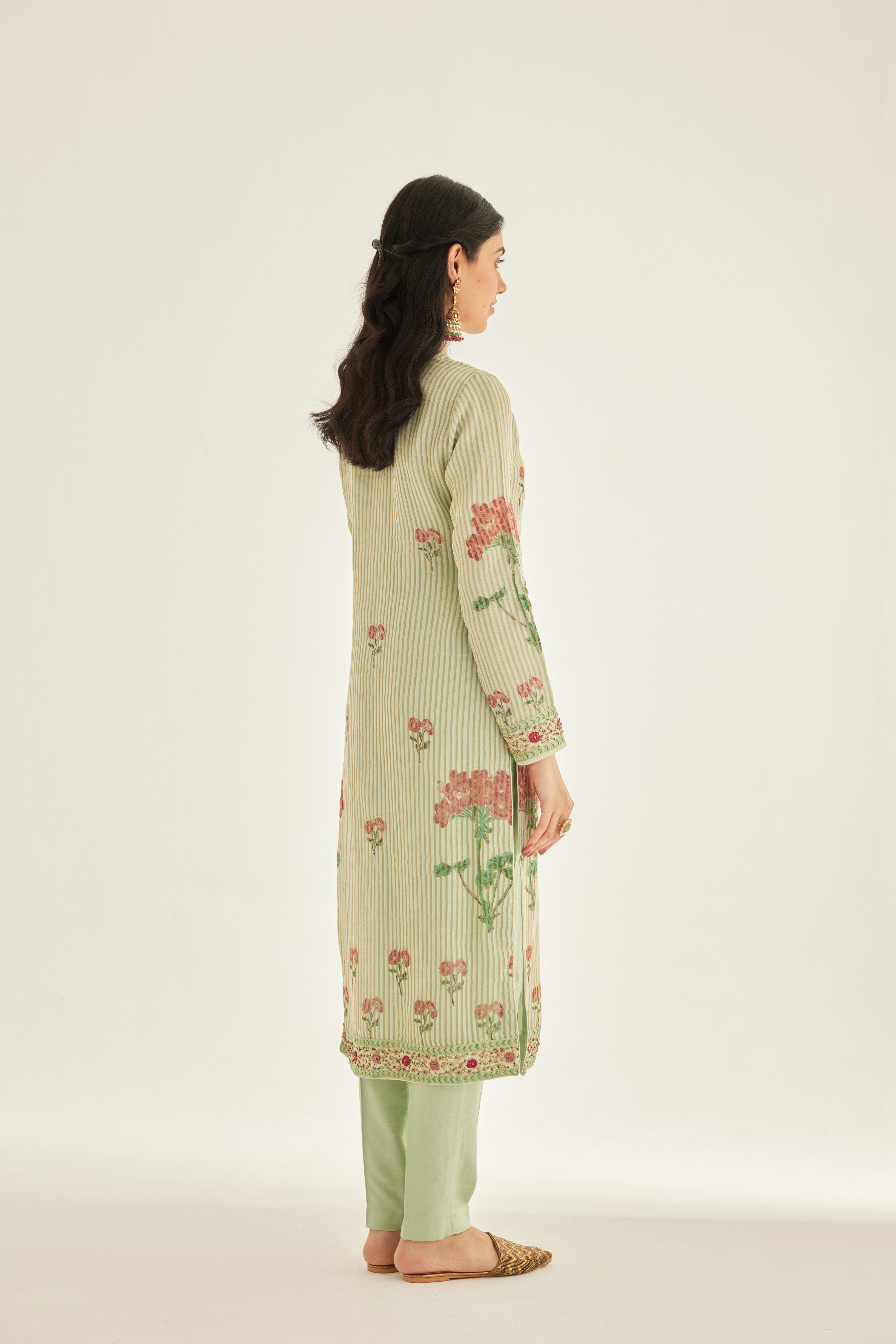 Smoke Green Kurta Set