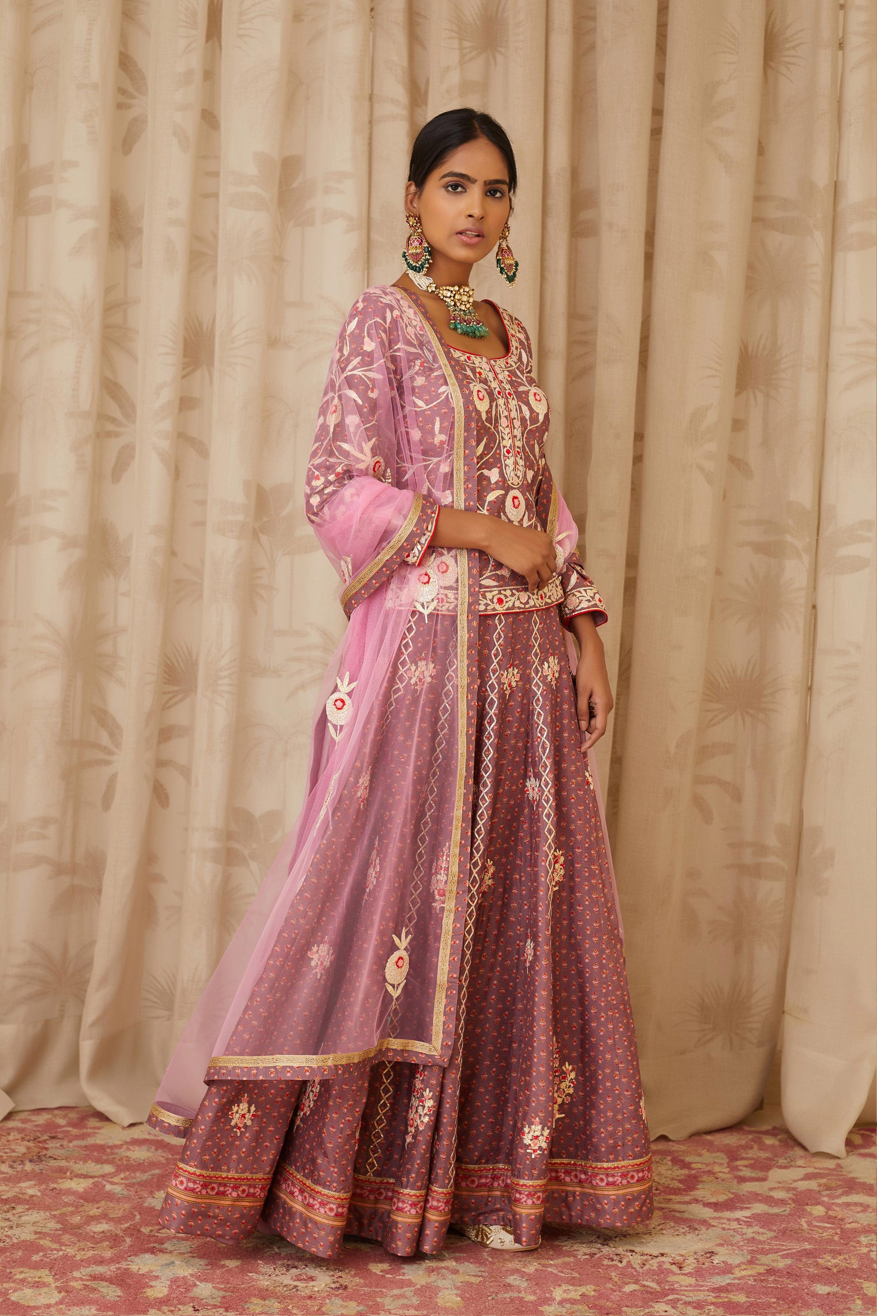 Neutral Purple Short Kurta Set