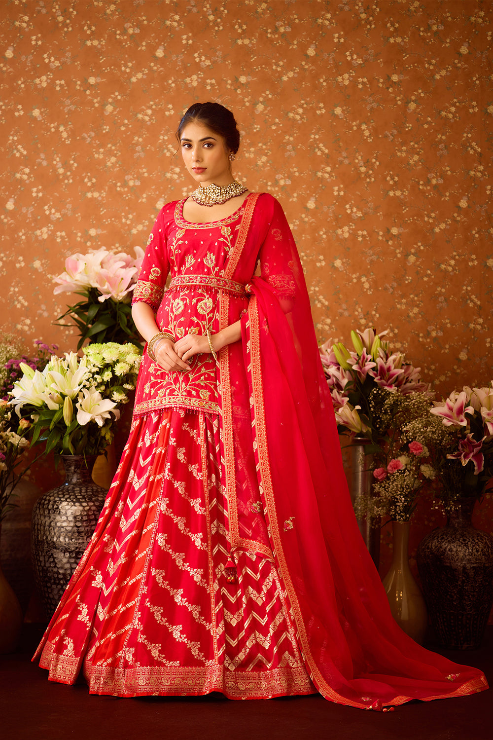 Raspberry Red Lehenga Set