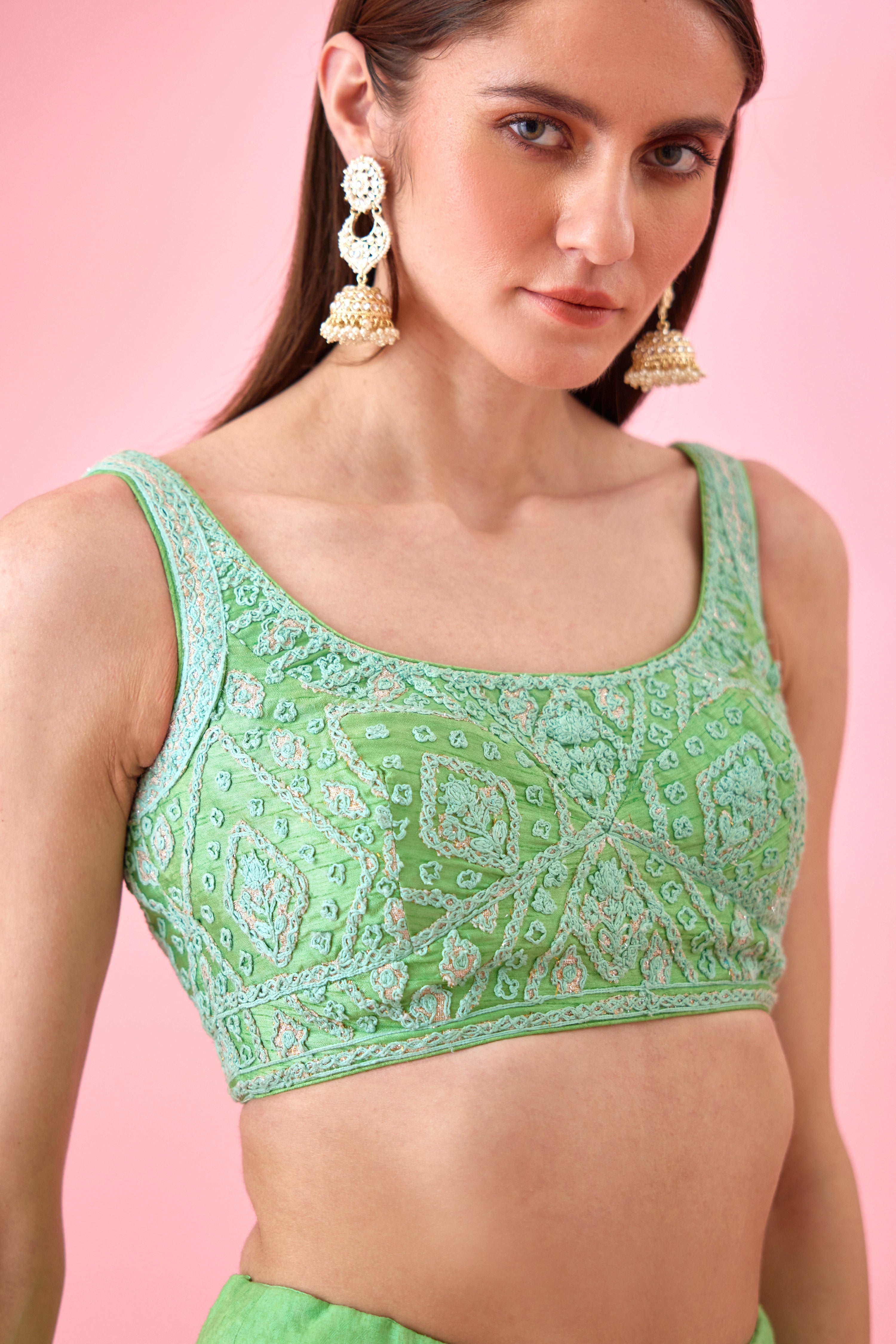 Irish Green Lehenga Set
