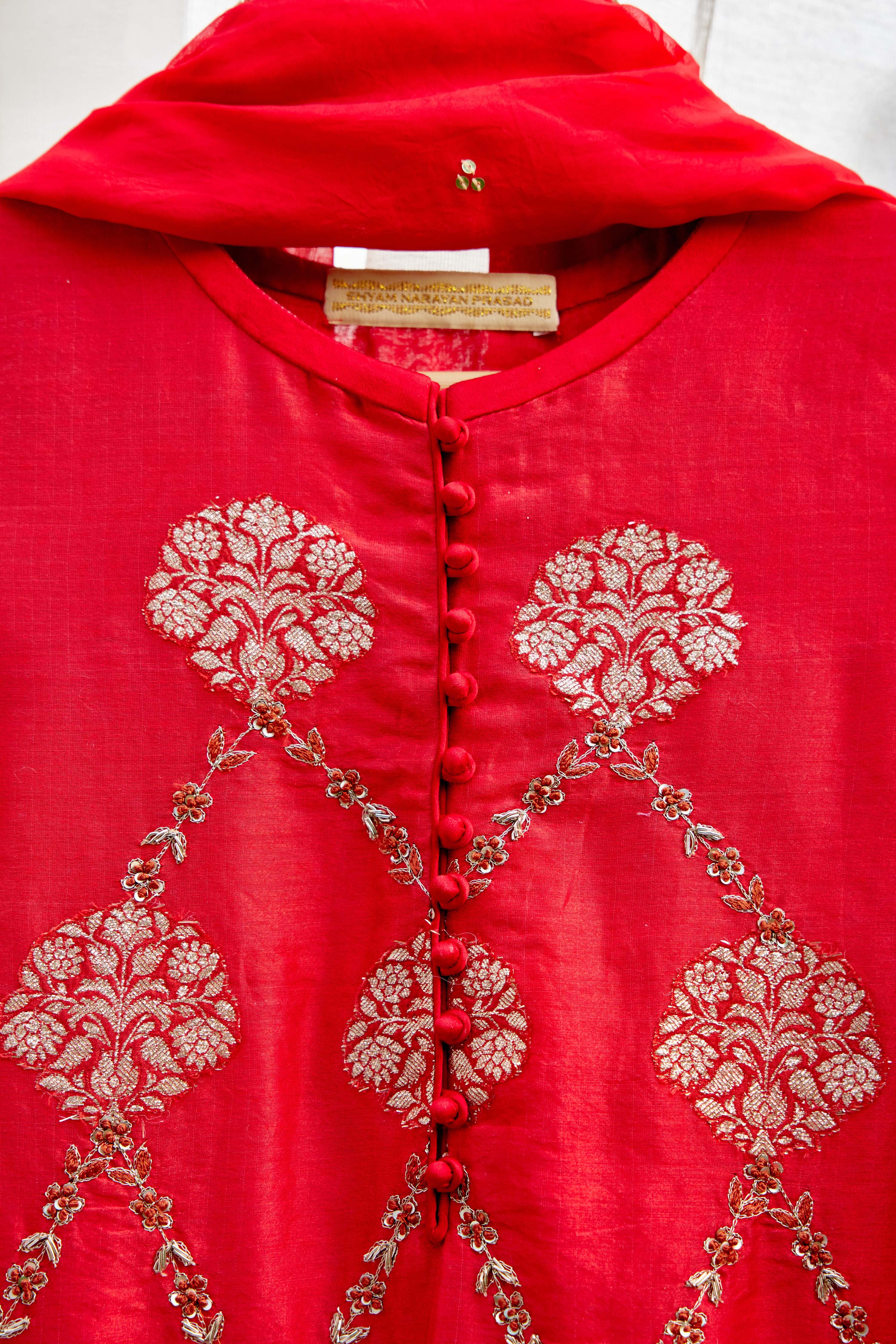 Red Maroon Kurta Set