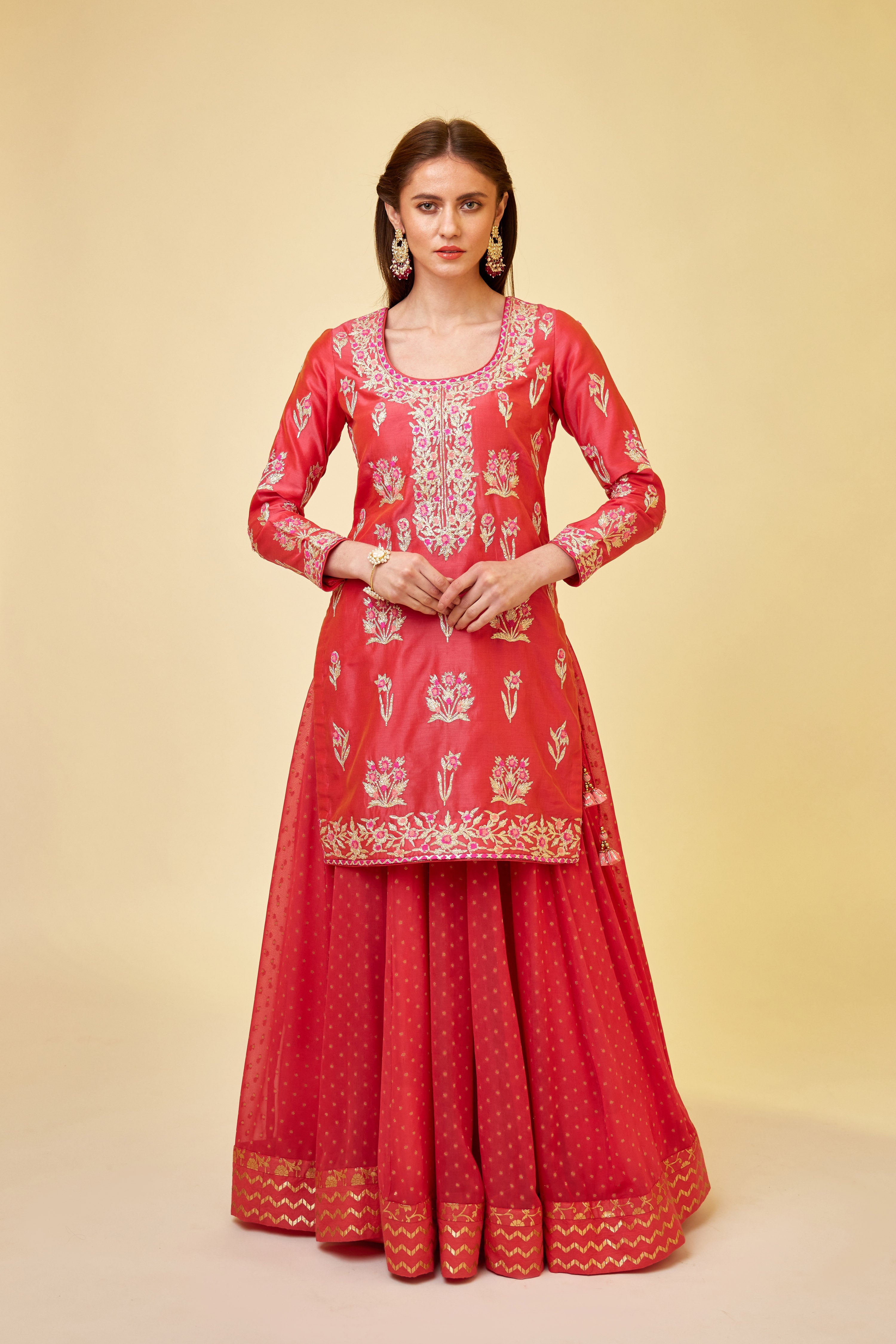 Scarlet Red Skirt Set