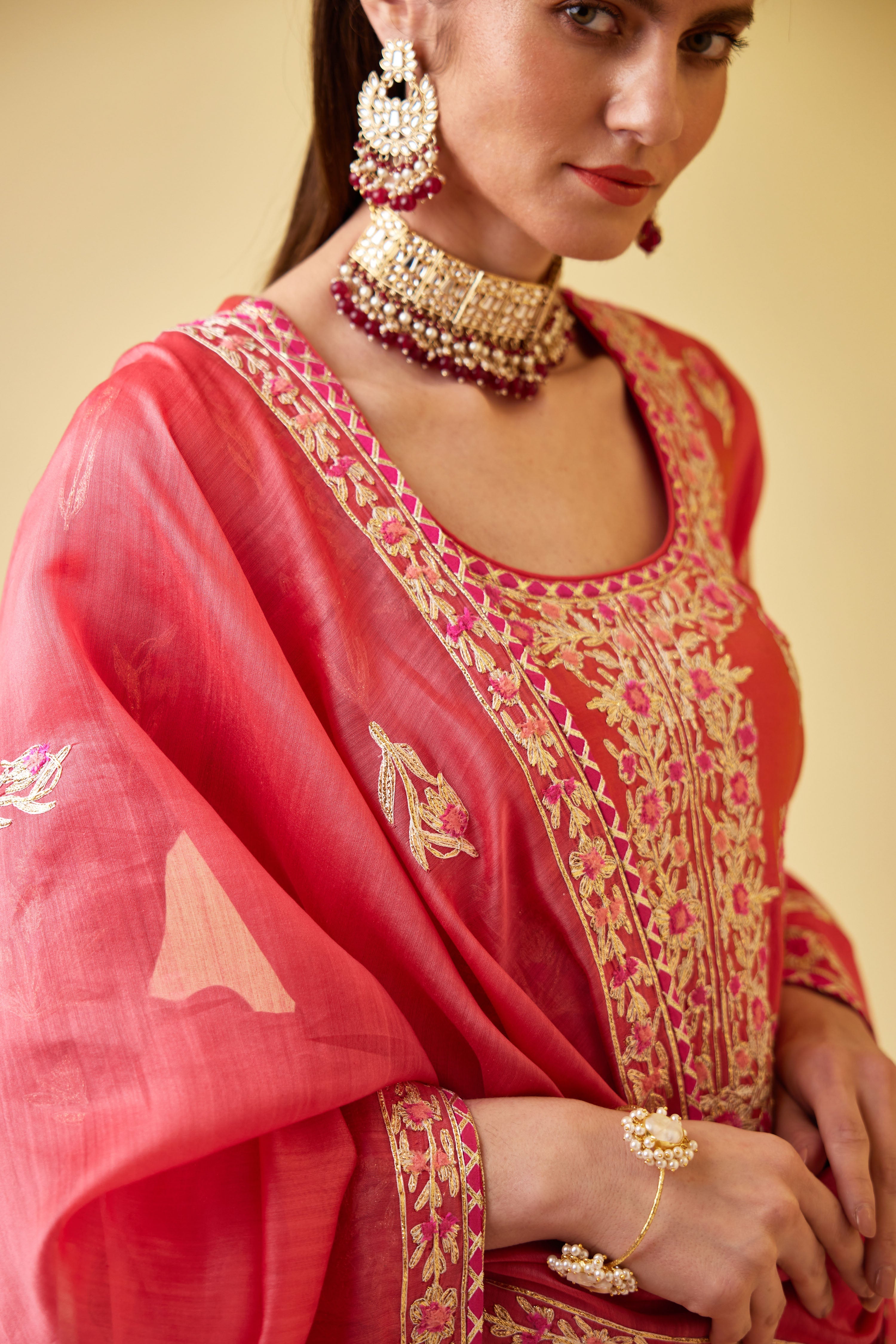 Scarlet Red Skirt Set