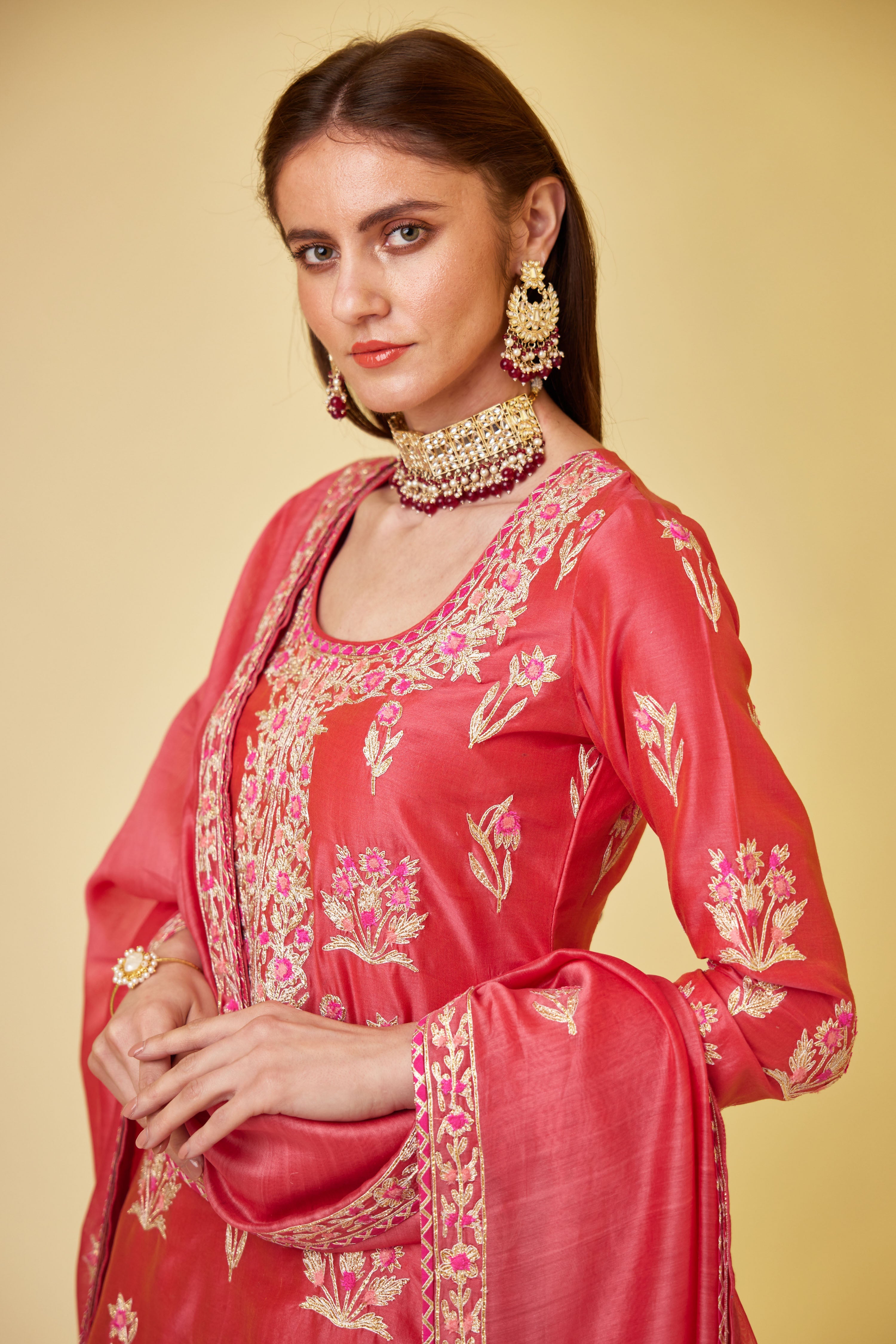 Scarlet Red Skirt Set