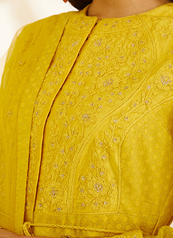 Mustard Yellow Anarkali Set