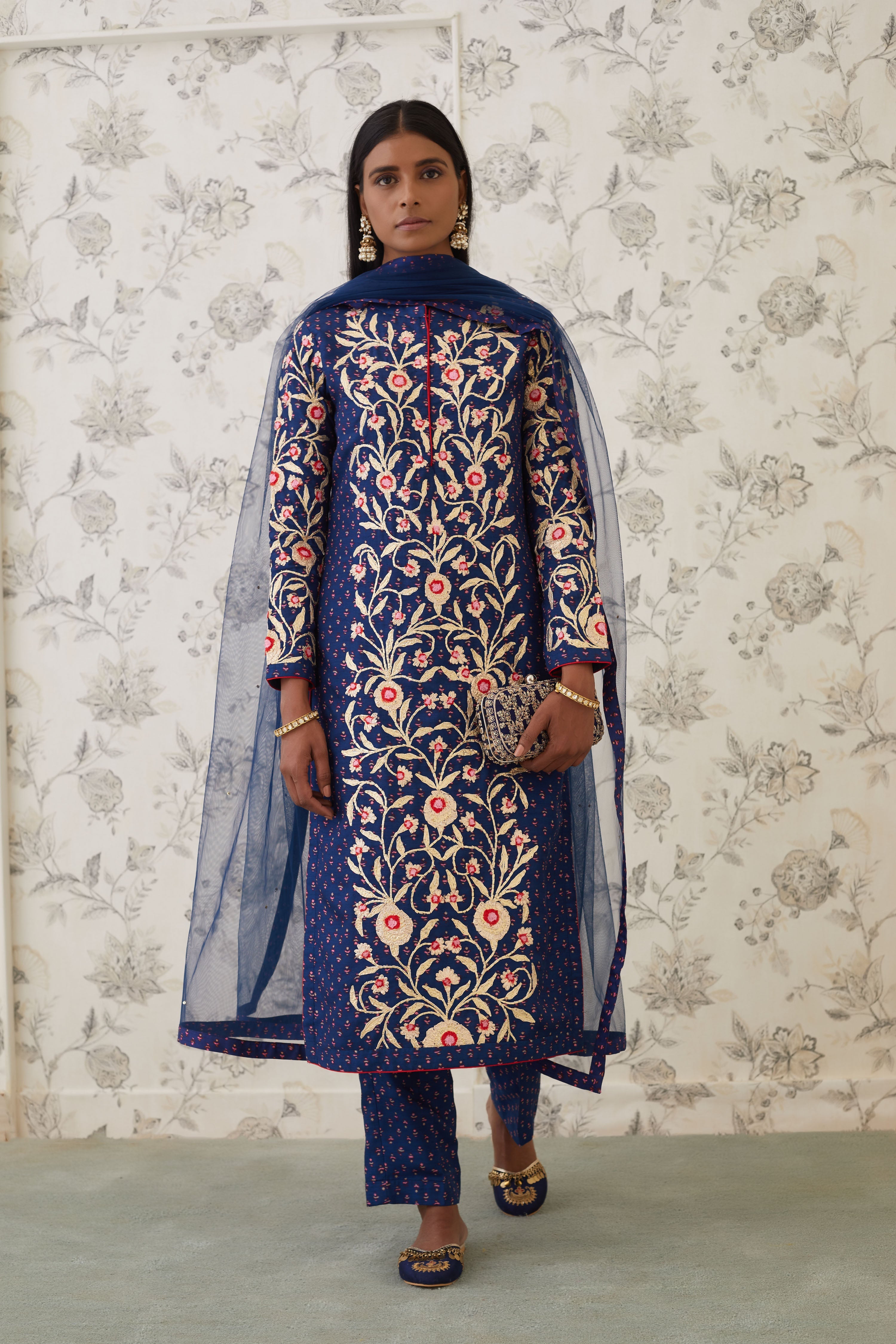 Navy Blue Kurta Set