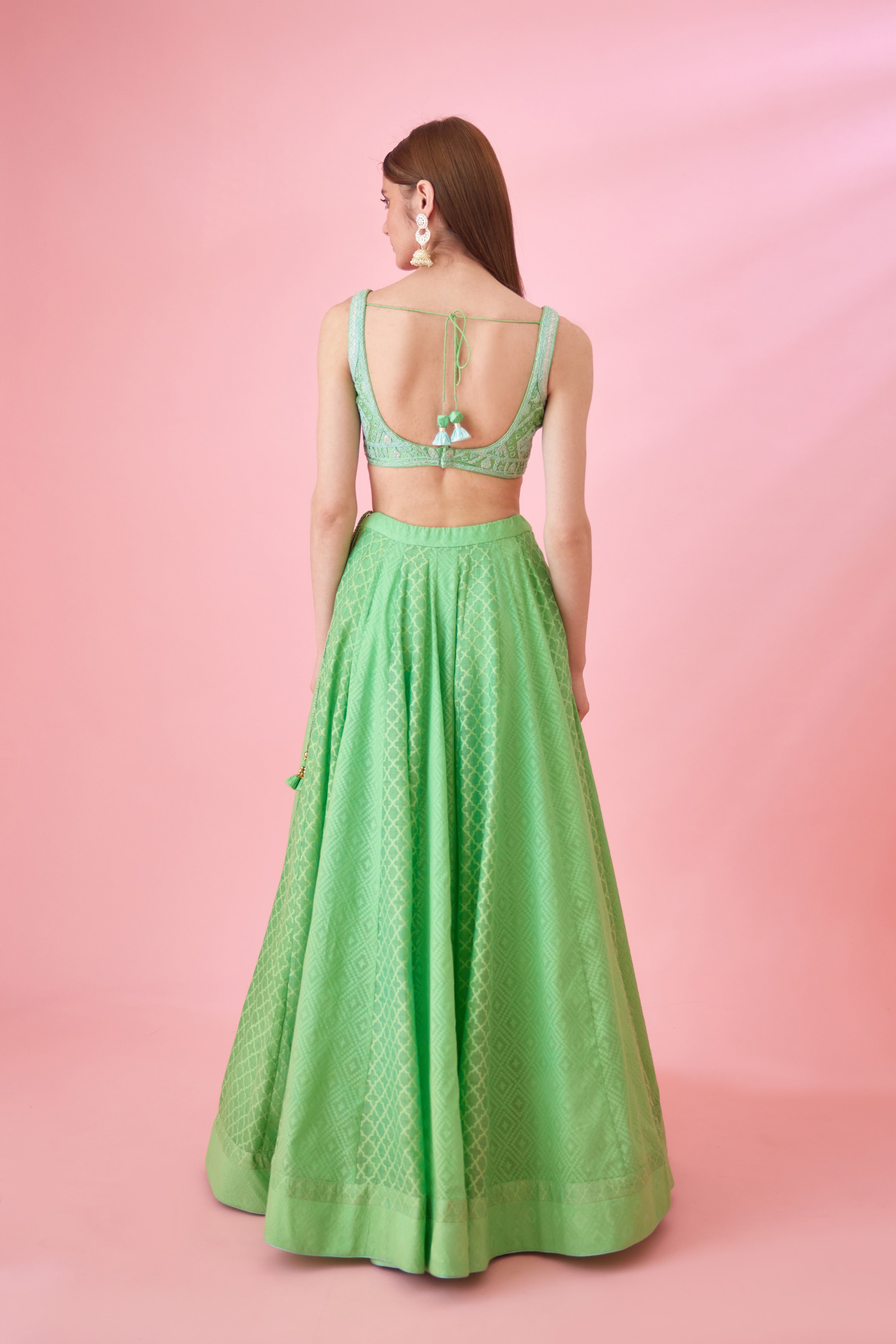 Irish Green Lehenga Set
