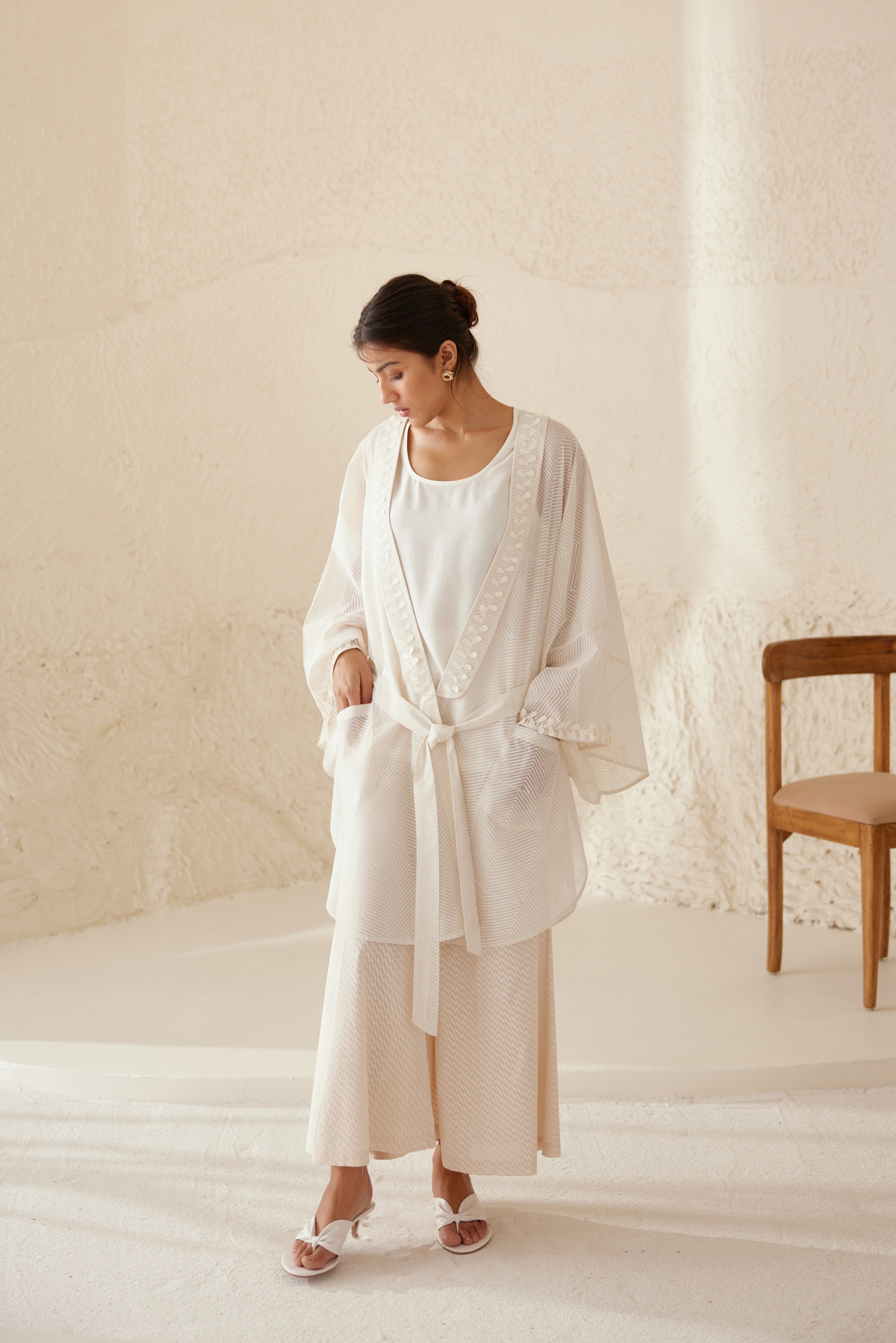 Pristine White Kimono Set