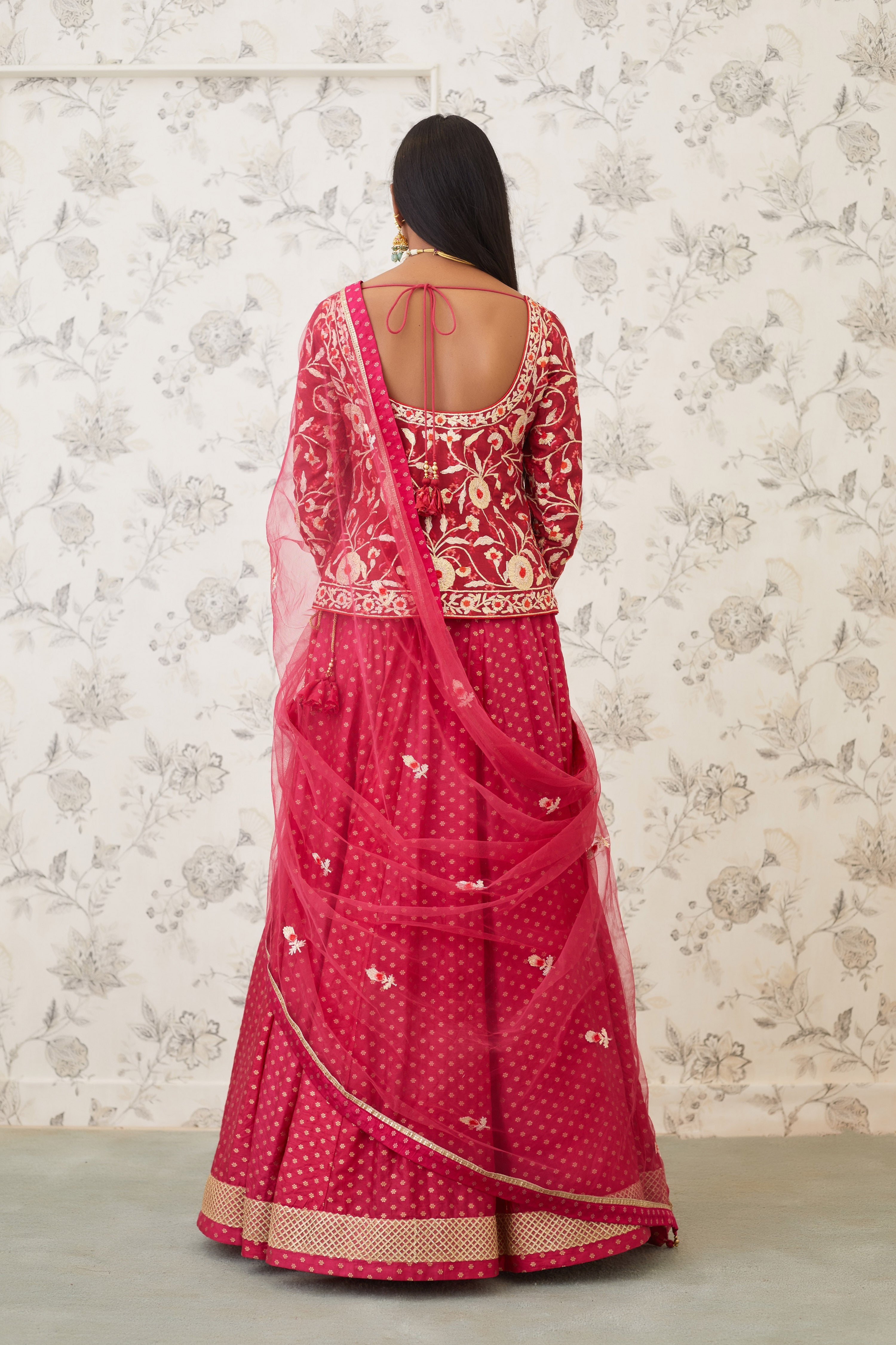 Maroon Coral Short Kurta Set