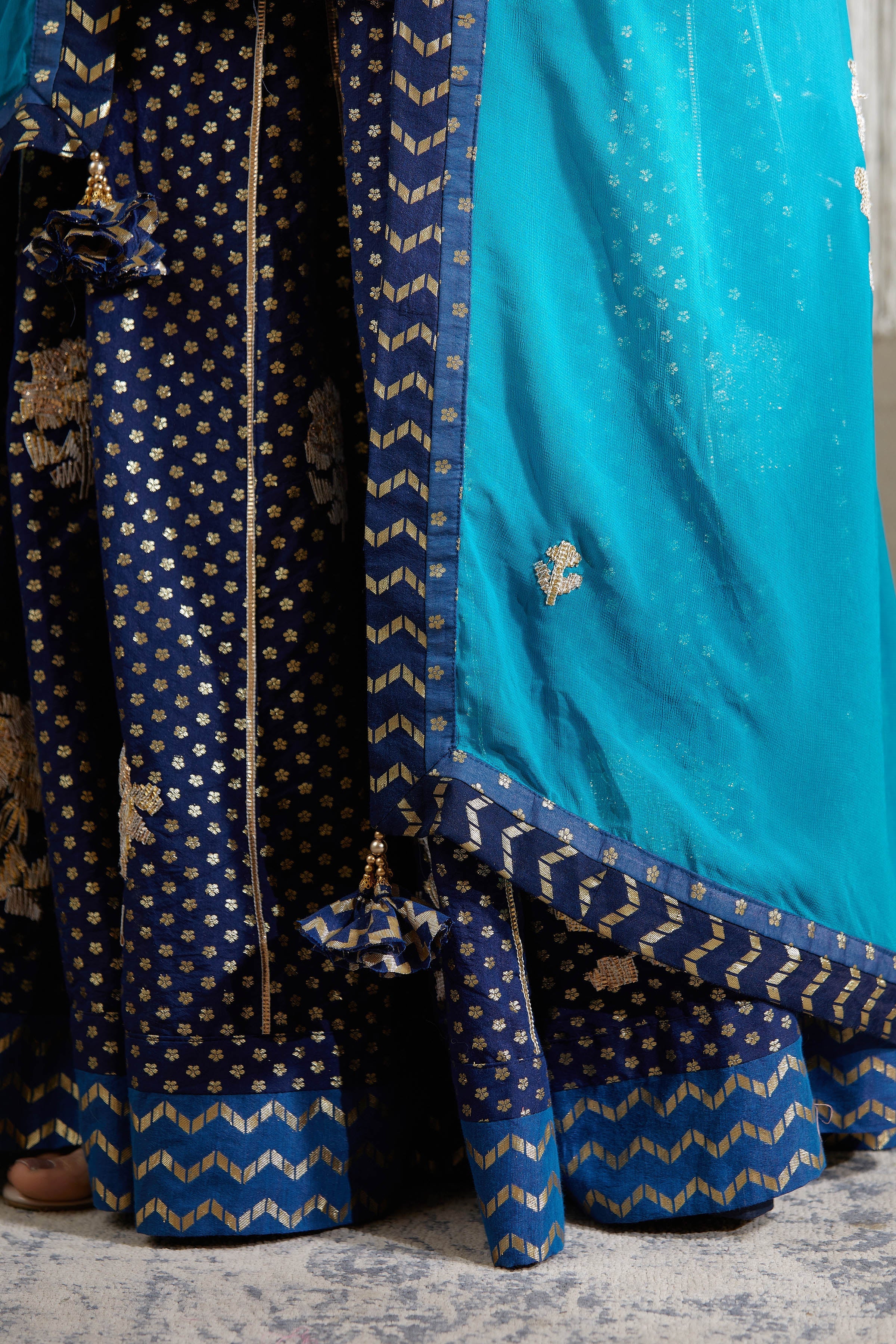 Navy Blue Sharara set