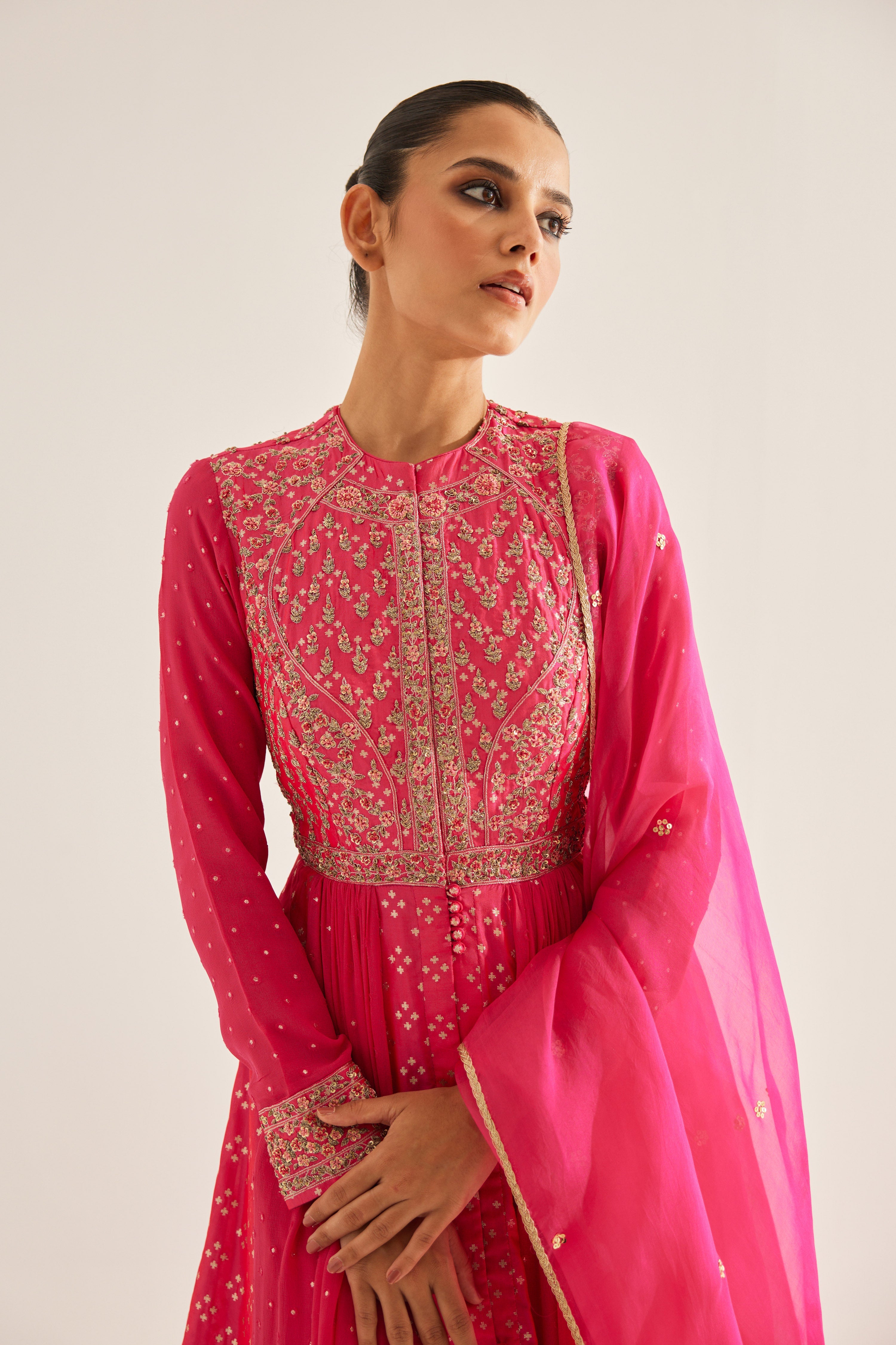 Fuchsia Anarkali Set