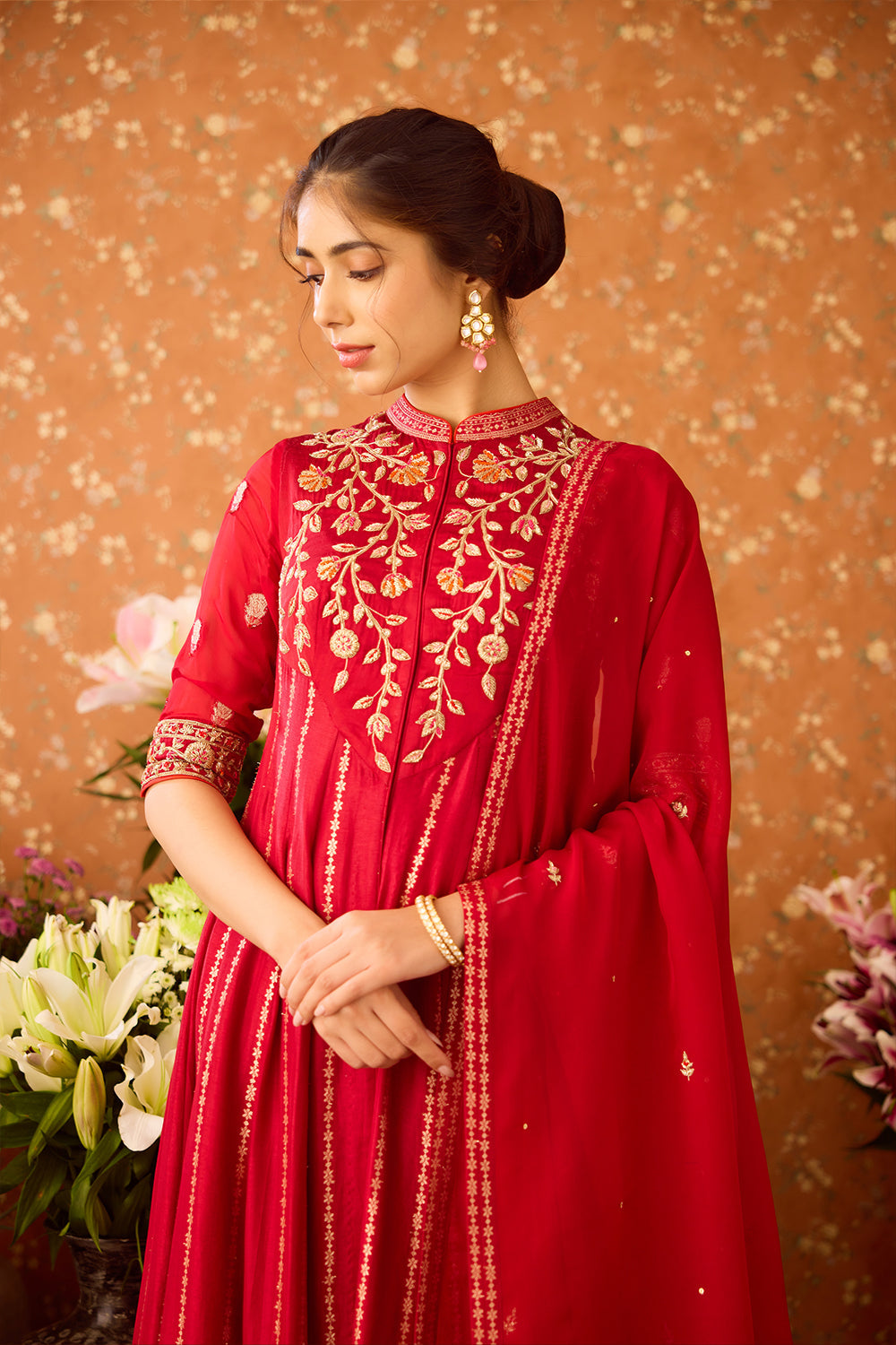 Persian Maroon Anarkali Set