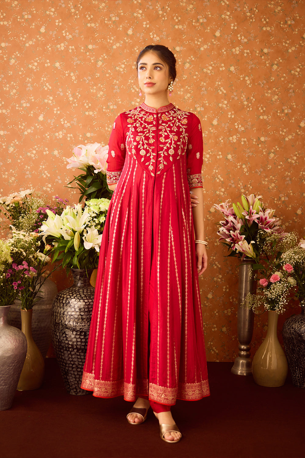 Persian Maroon Anarkali Set