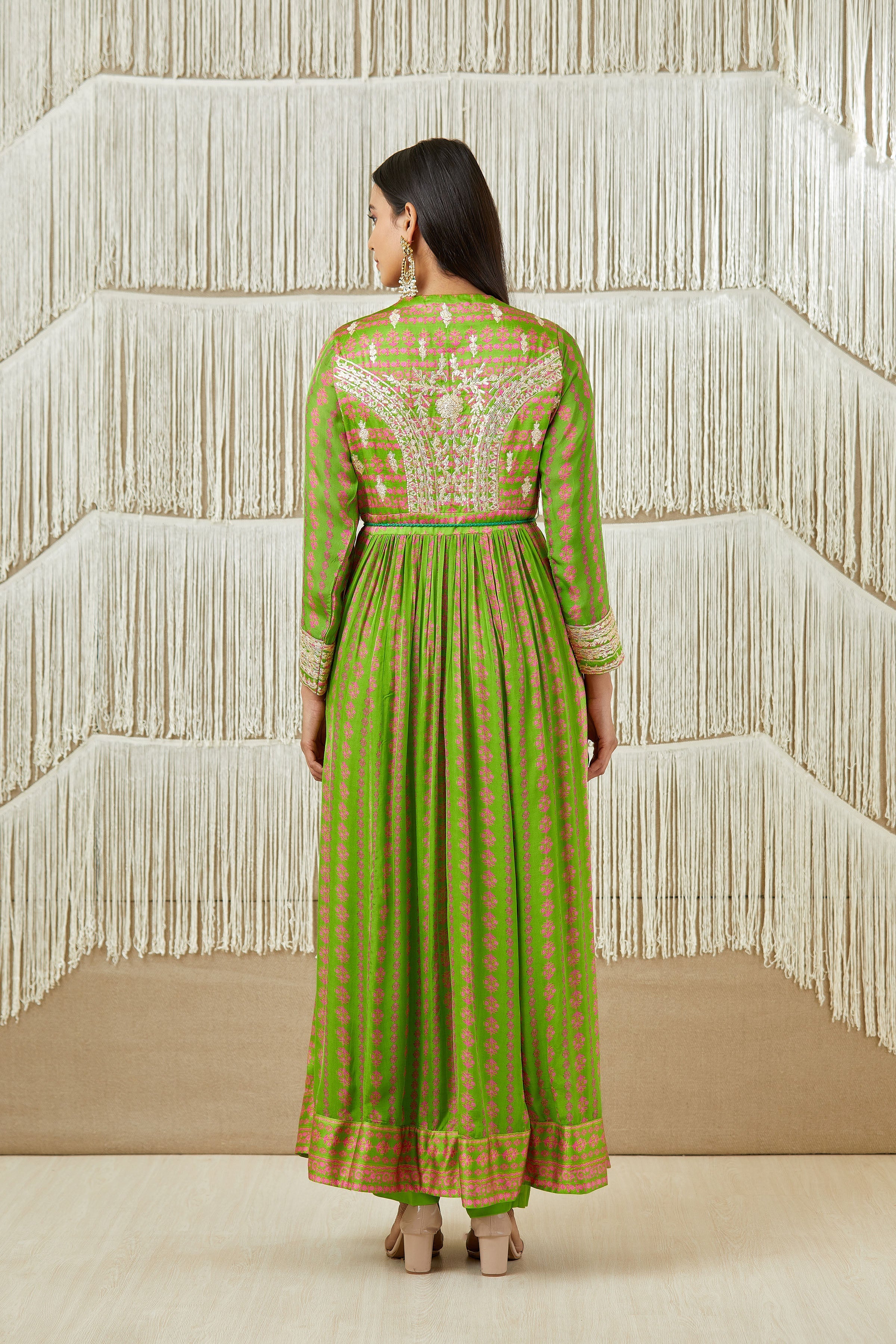 Green Anarkali set