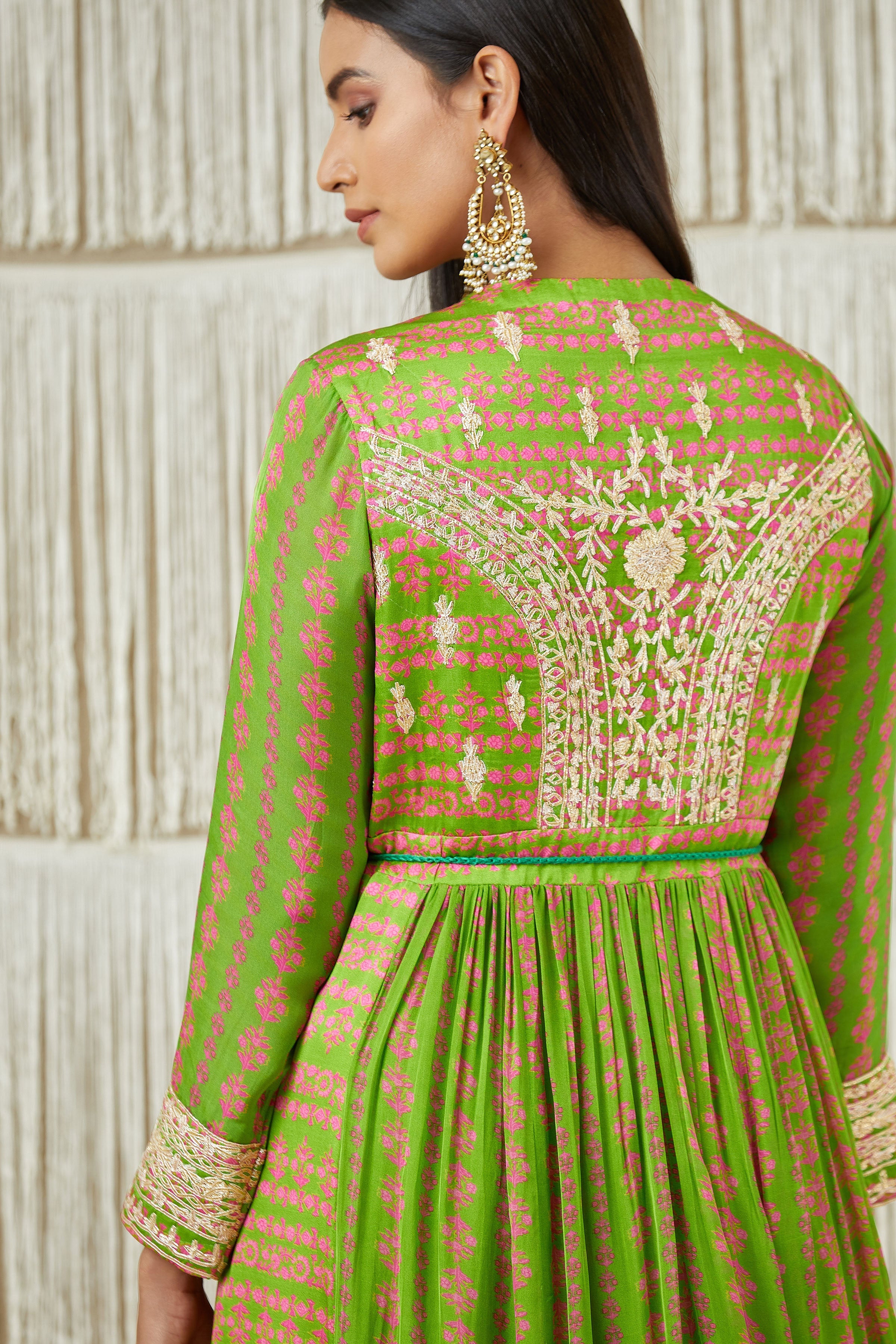 Green Anarkali set