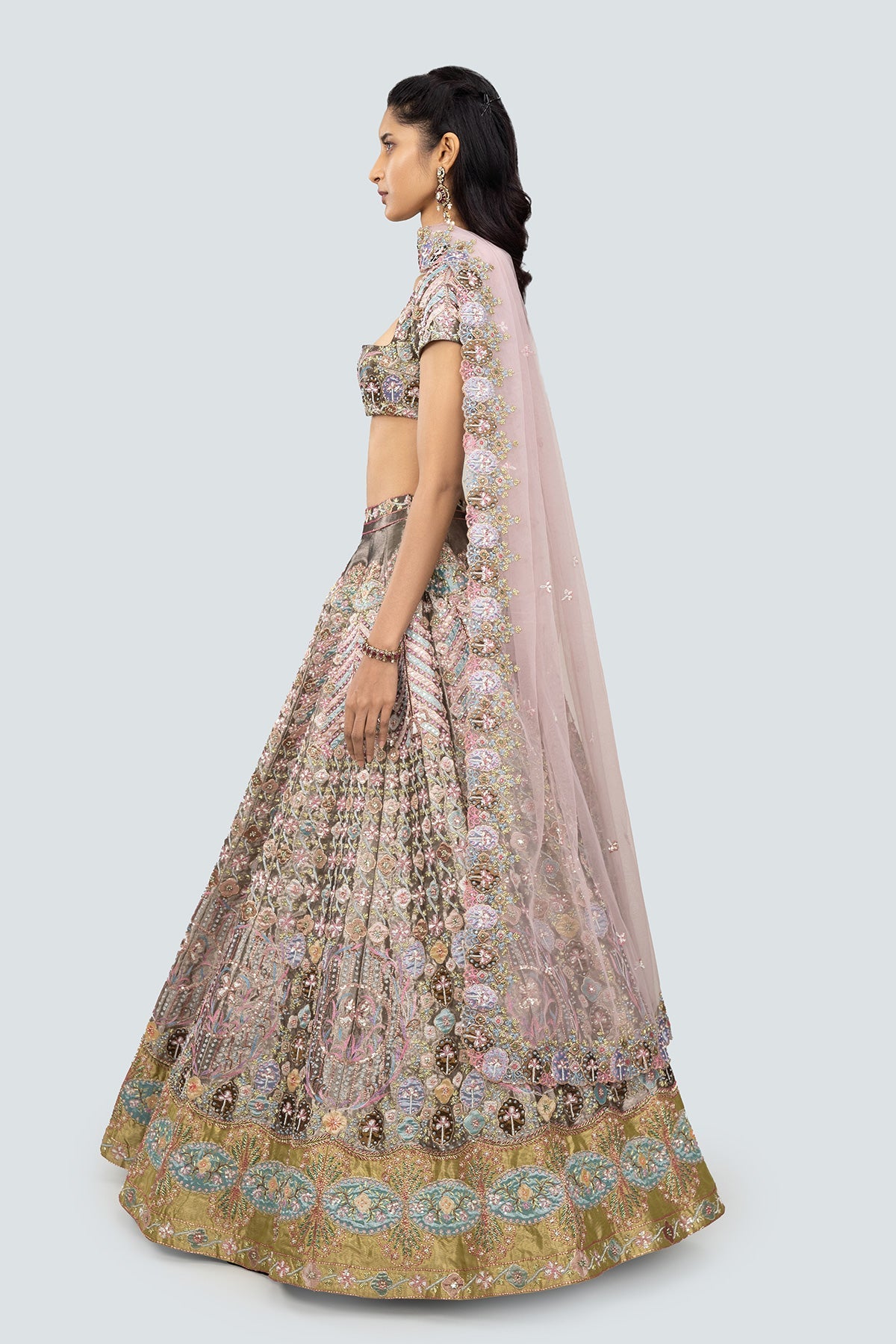 Layla - Ebony Tissue Lehenga Set