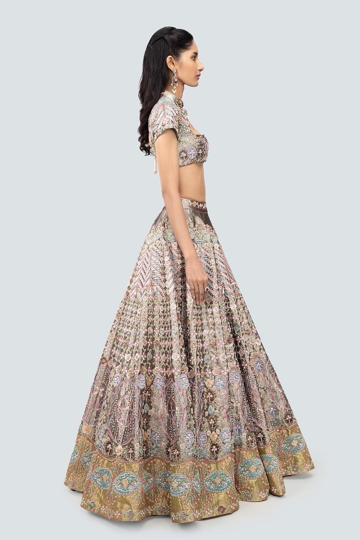 Layla - Ebony Tissue Lehenga Set