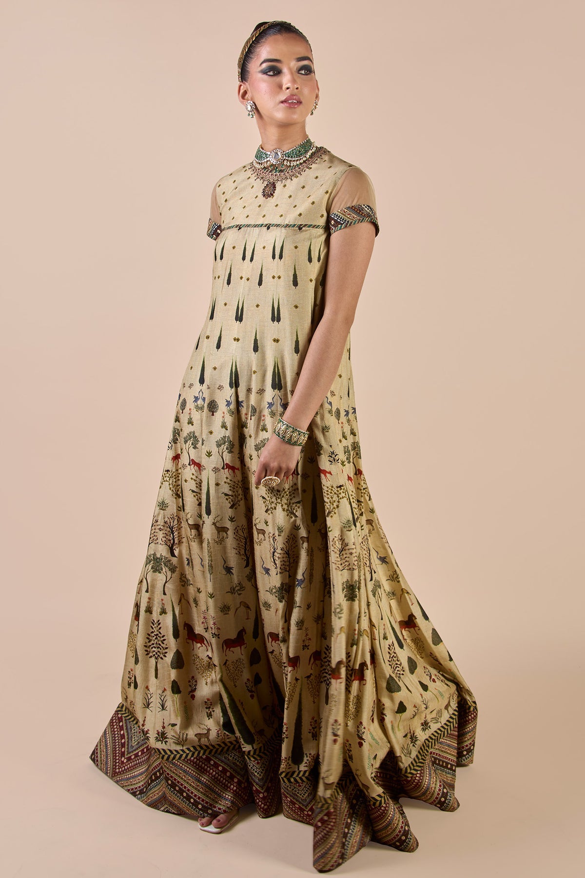 CRÈME IVORY ANARKALI - Ready To Ship