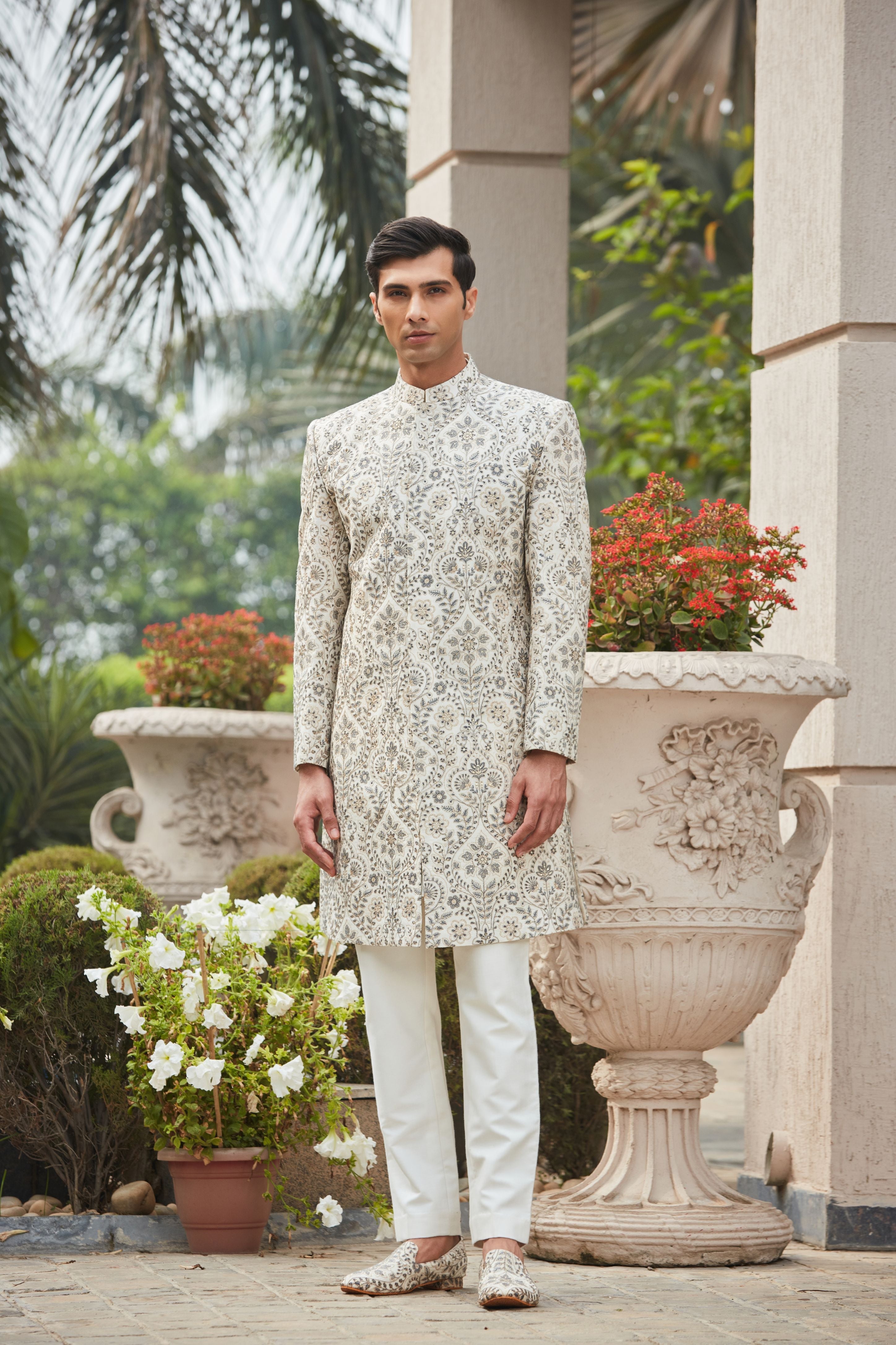 Laska Achkan Jacket With Kurta Set
