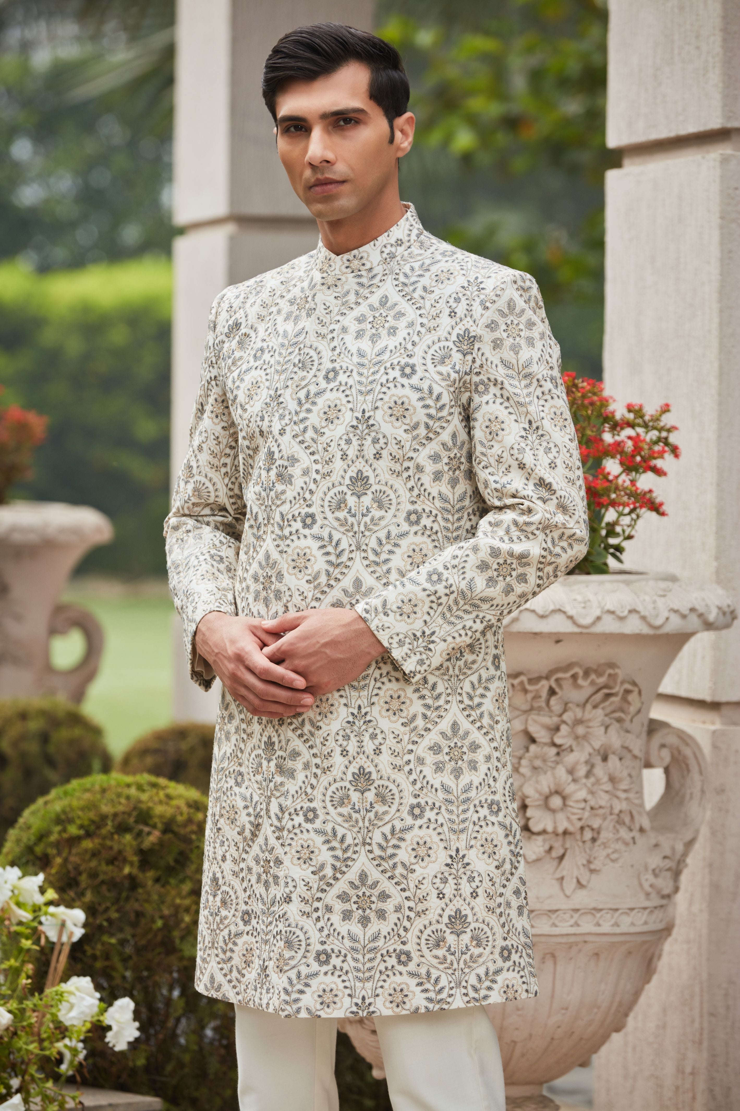 Laska Achkan Jacket With Kurta Set