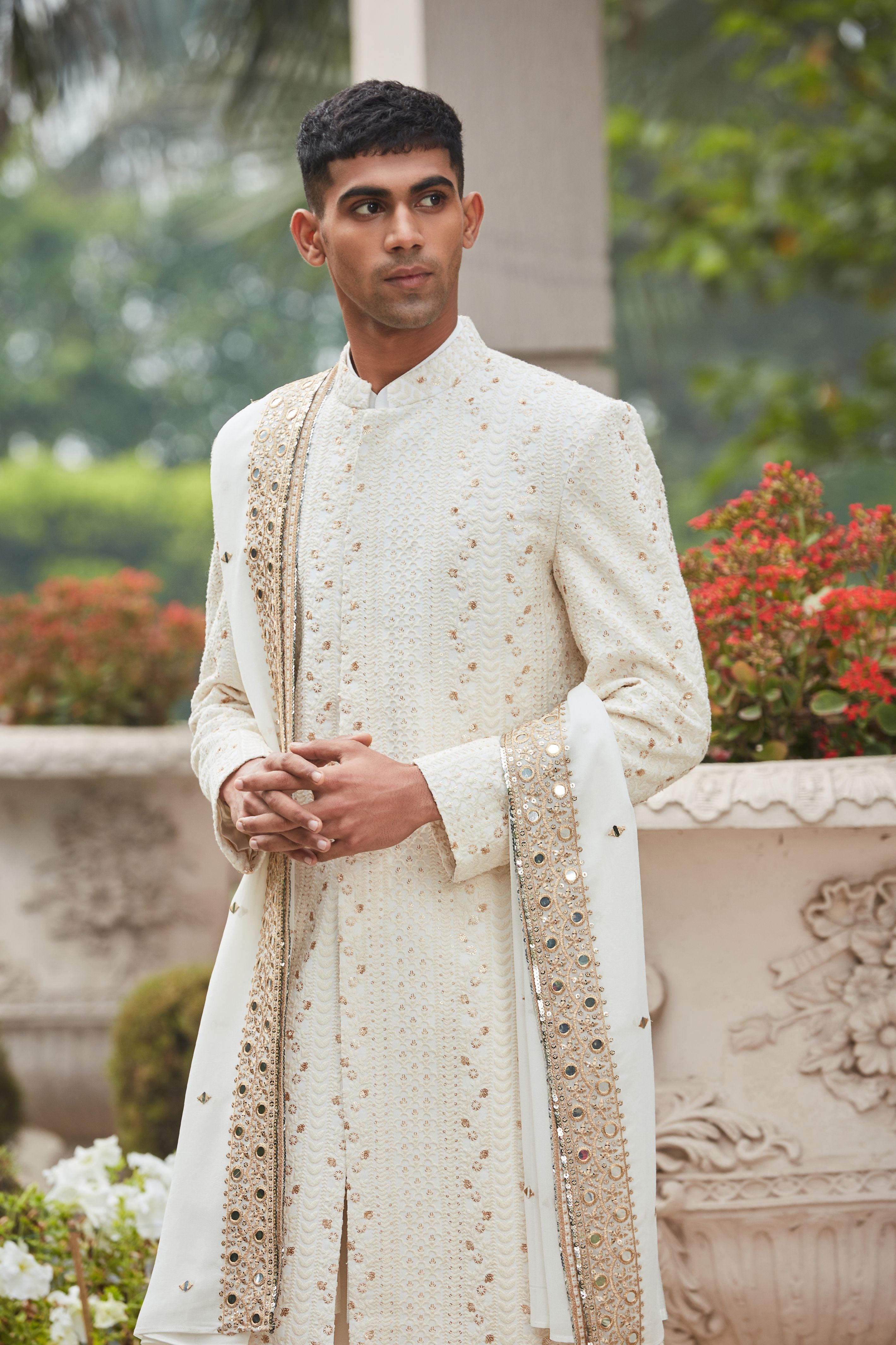 Rudra Sherwani Jacket Set with Stole