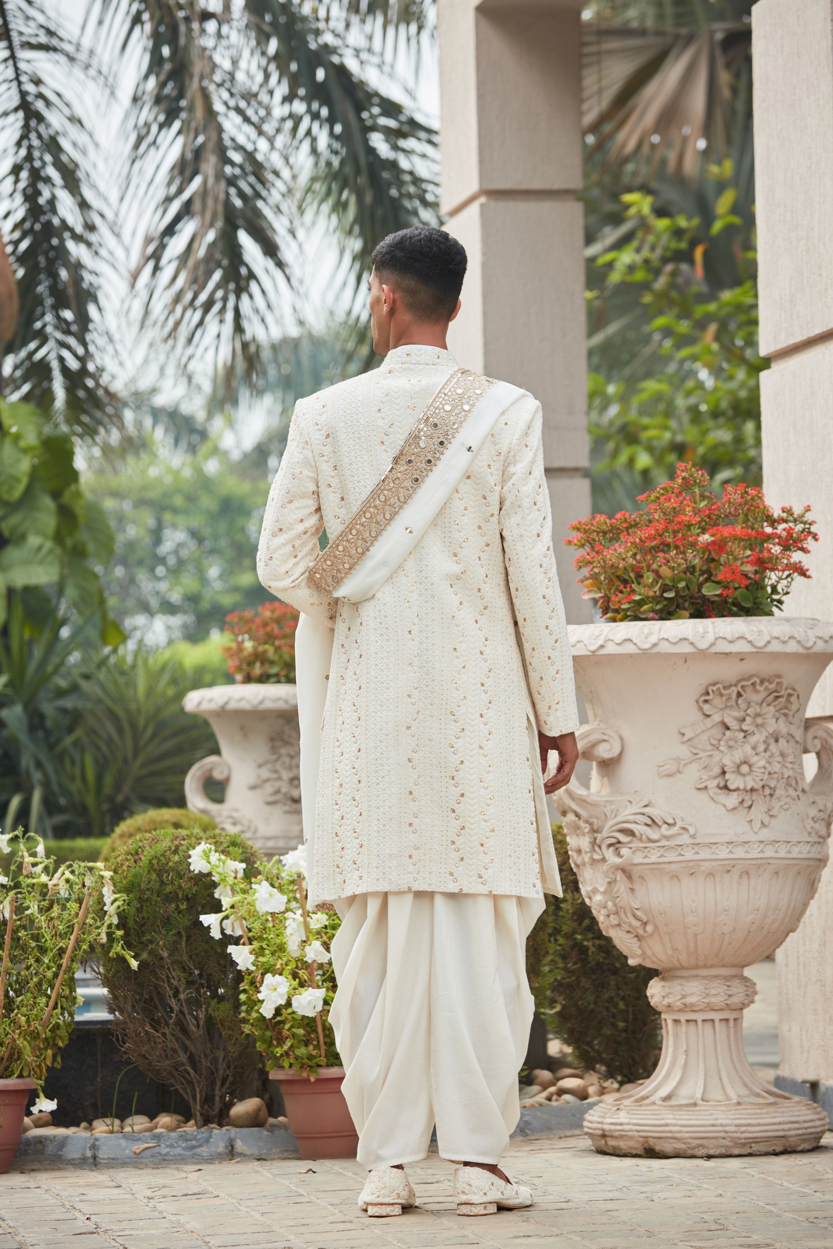 Rudra Sherwani Jacket Set with Stole