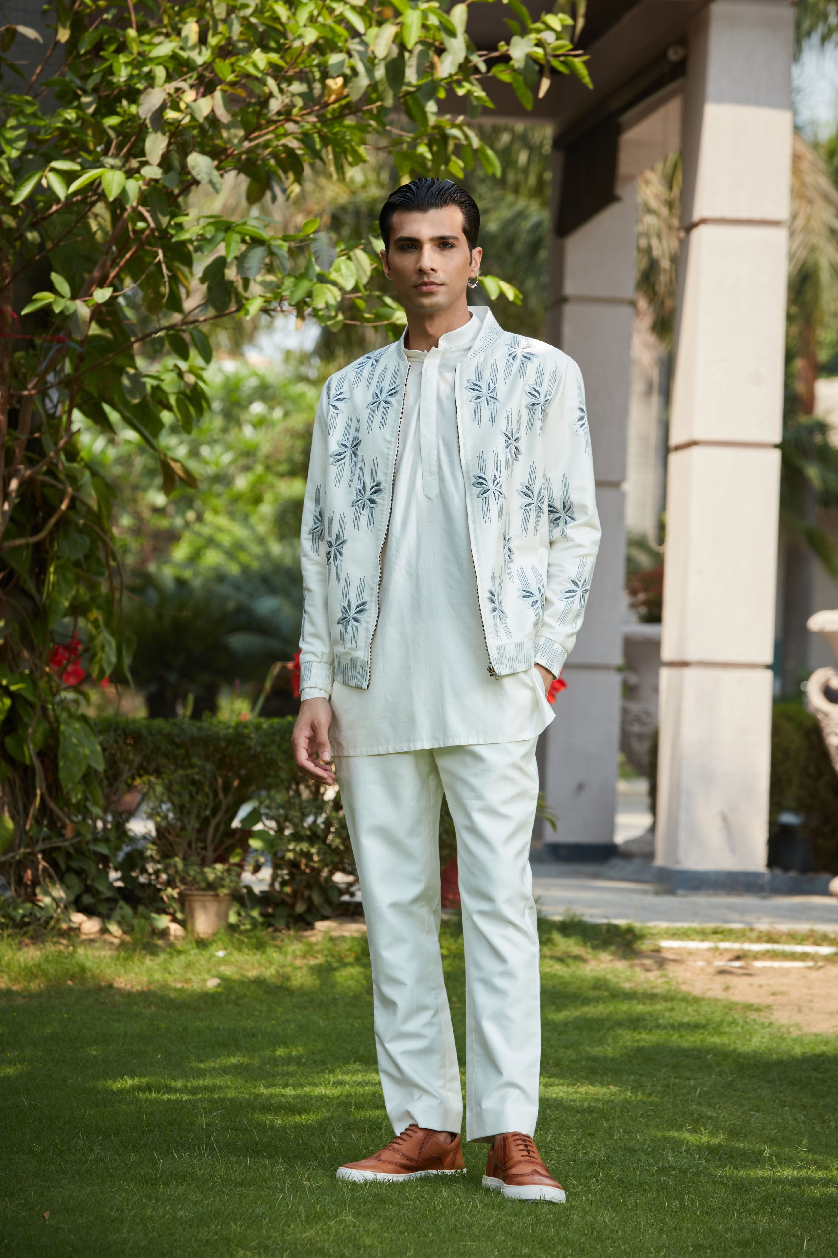 Zaire Bomber Jacket With Kurta Set