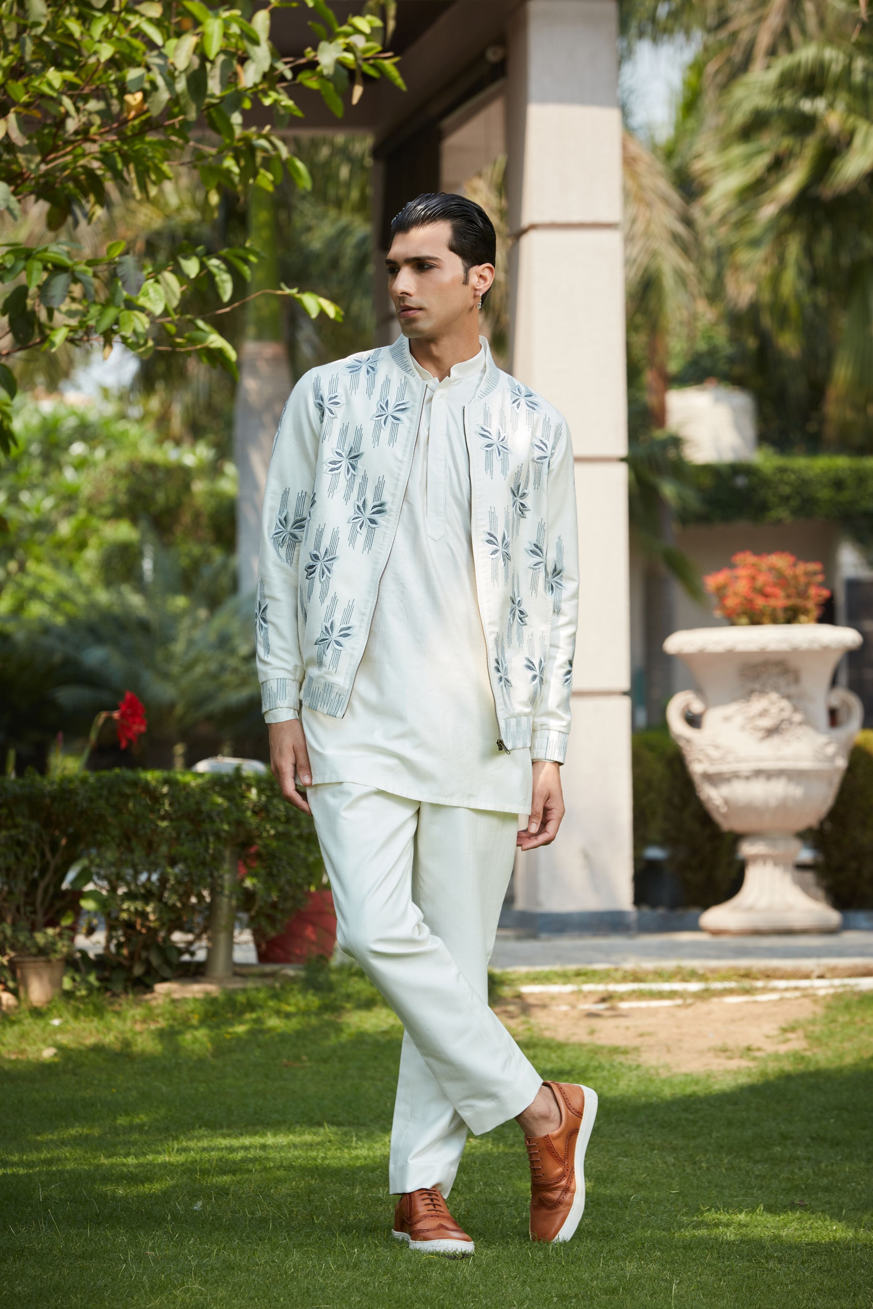 Zaire Bomber Jacket With Kurta Set