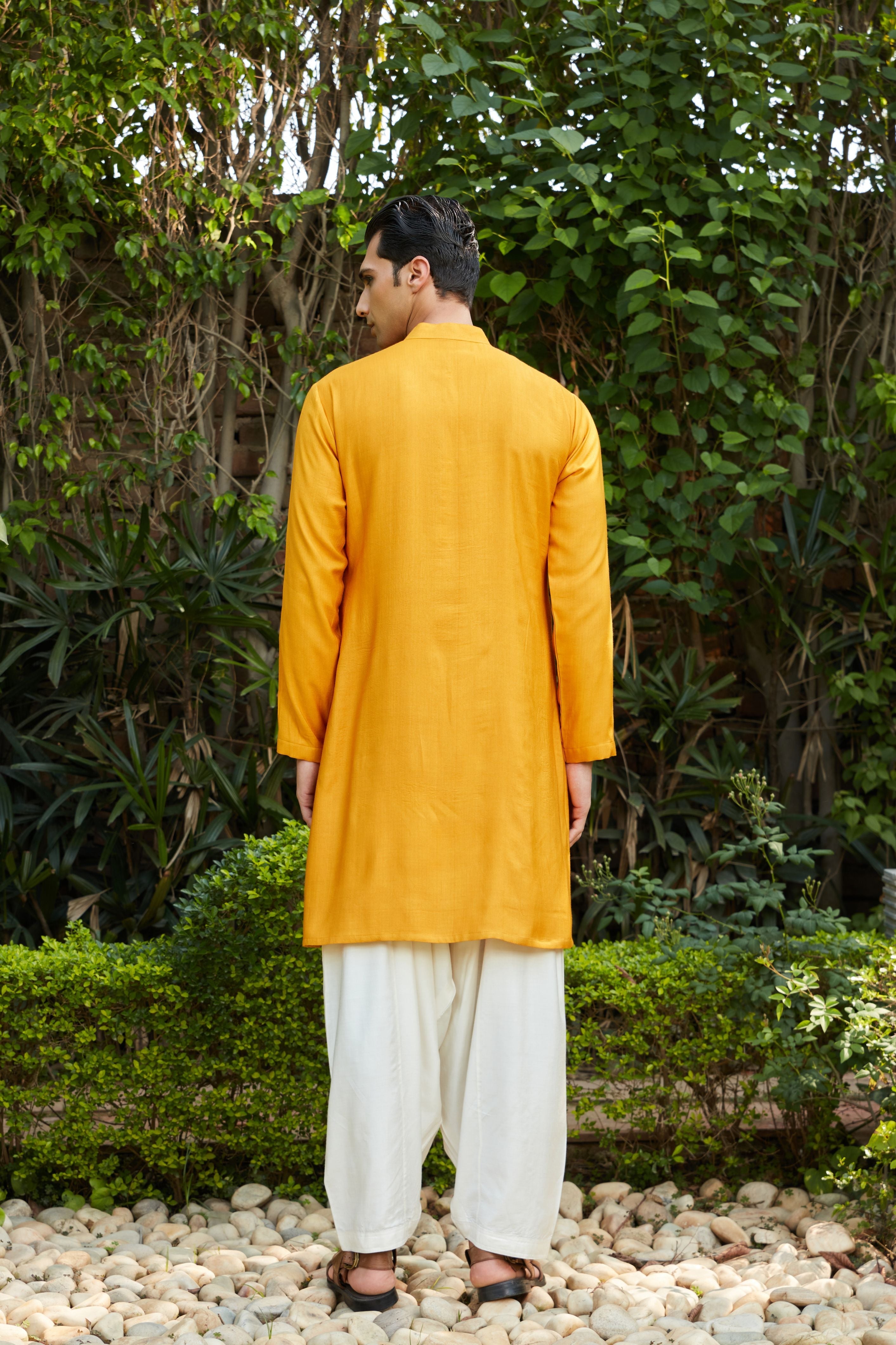 Dayim Kurta with Off White Salwar Set