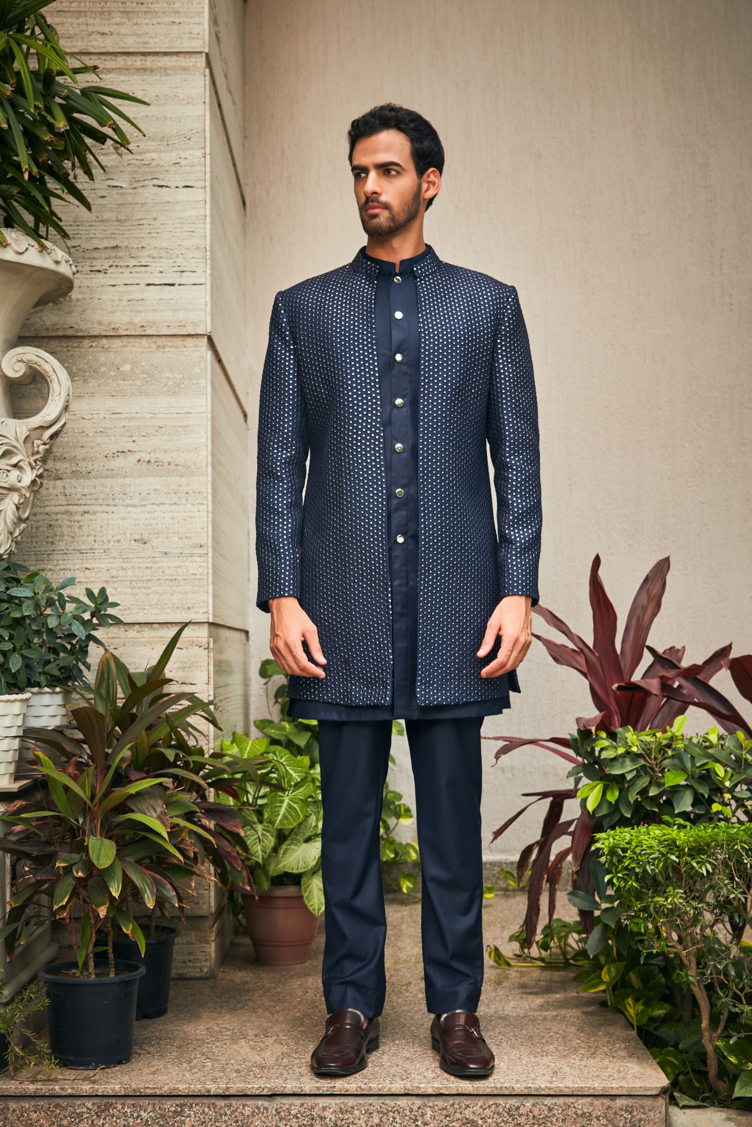 Aagney Open Jacket with Kurta Set