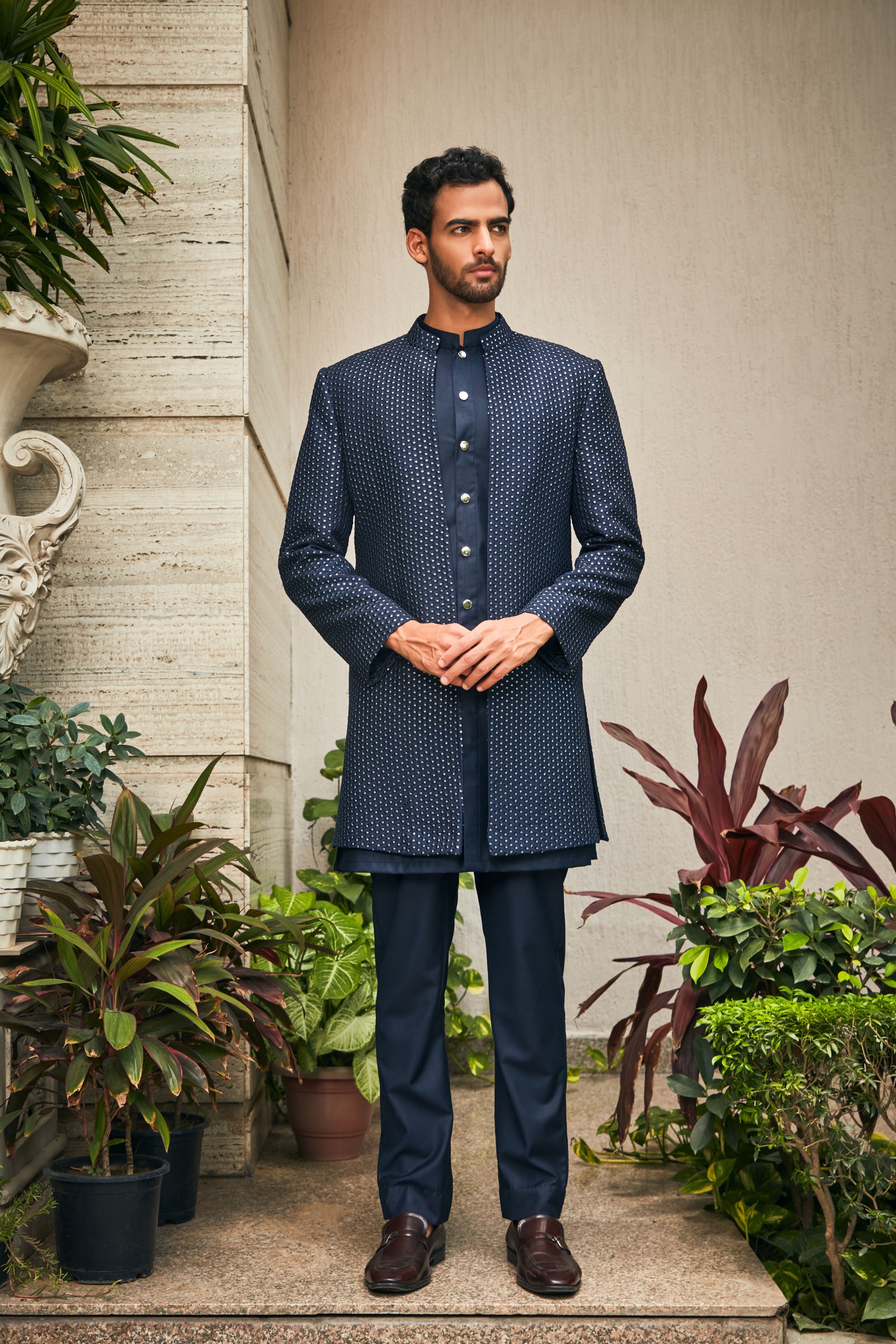 Aagney Open Jacket with Kurta Set