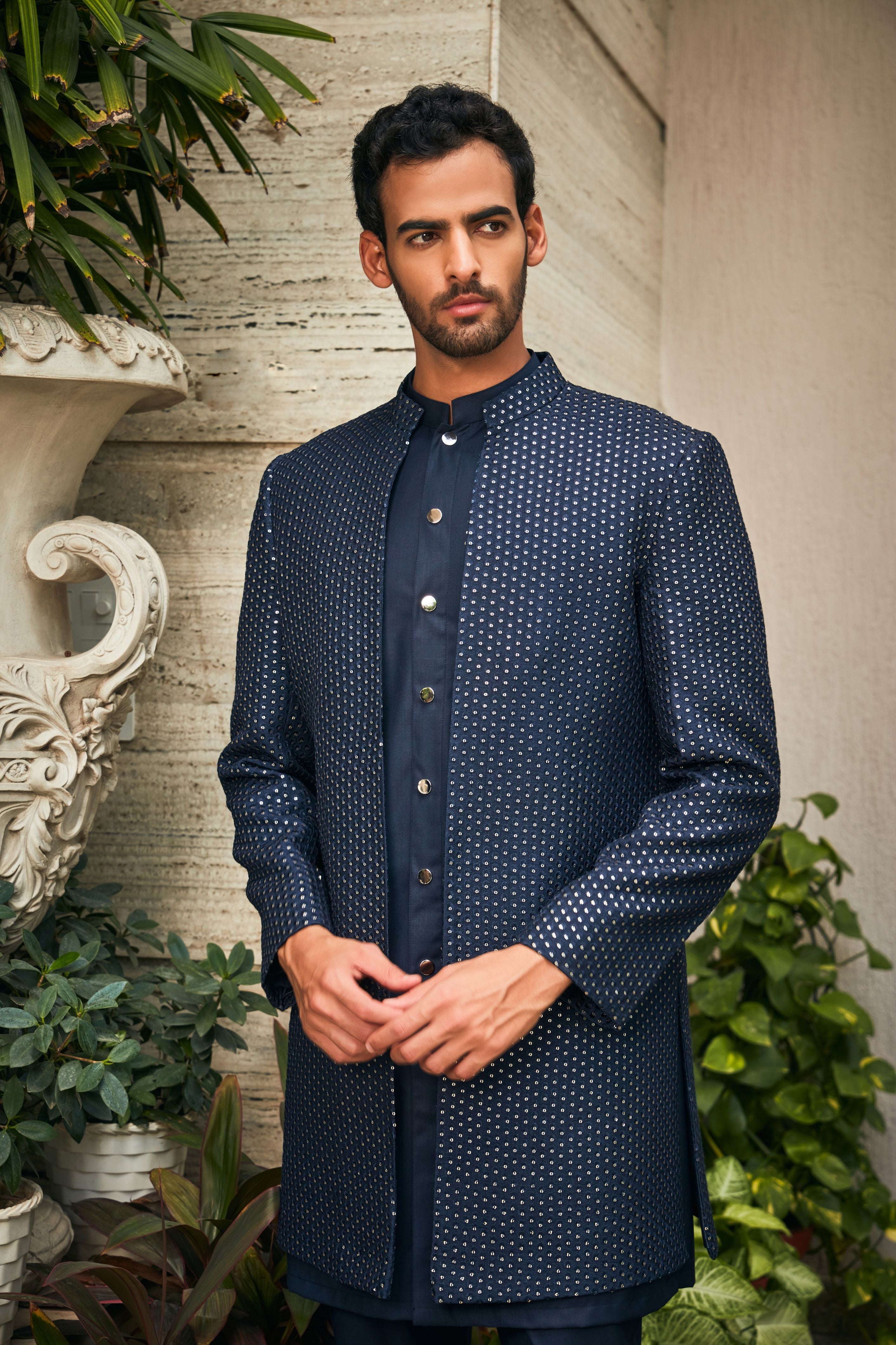 Aagney Open Jacket with Kurta Set