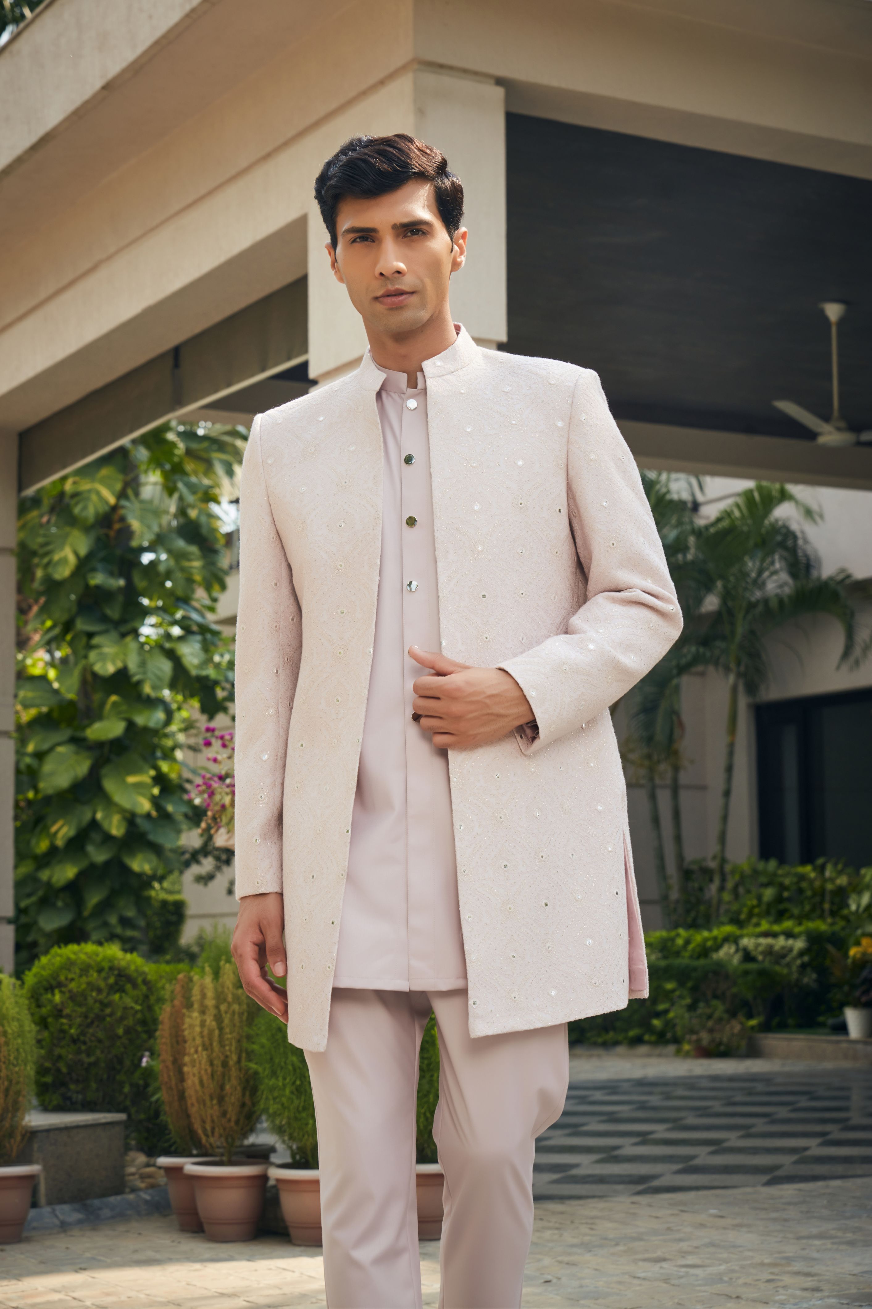 Nirbhay Open Jacket with Kurta Set