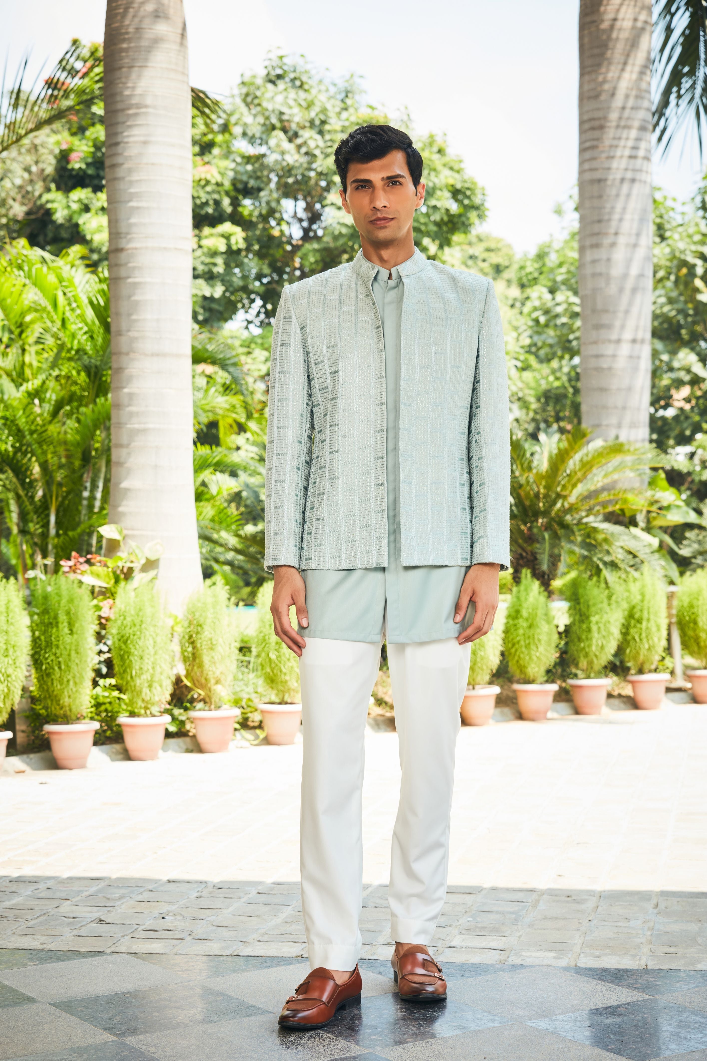 Satyen Open Jacket with Kurta Set