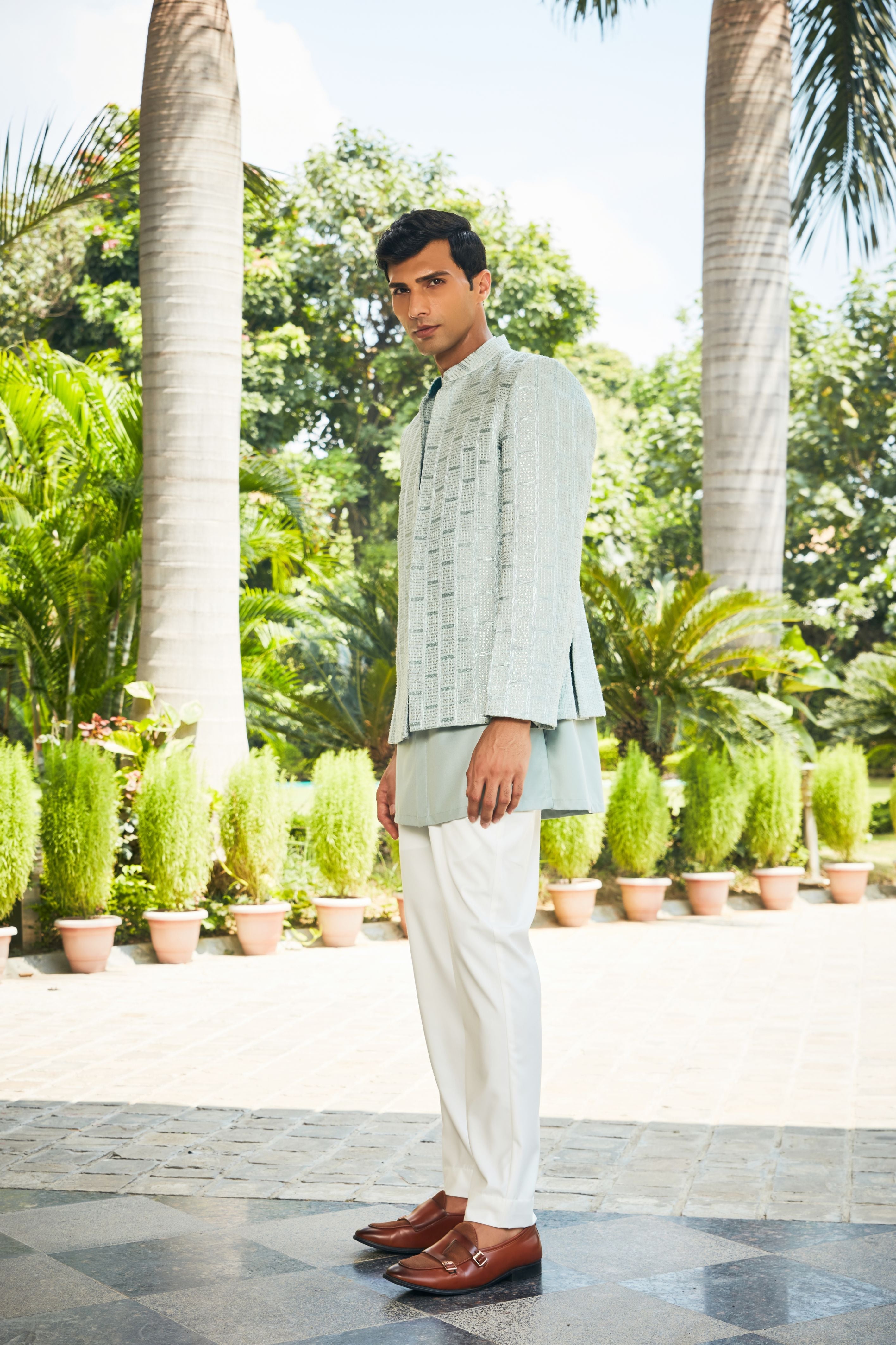 Satyen Open Jacket with Kurta Set