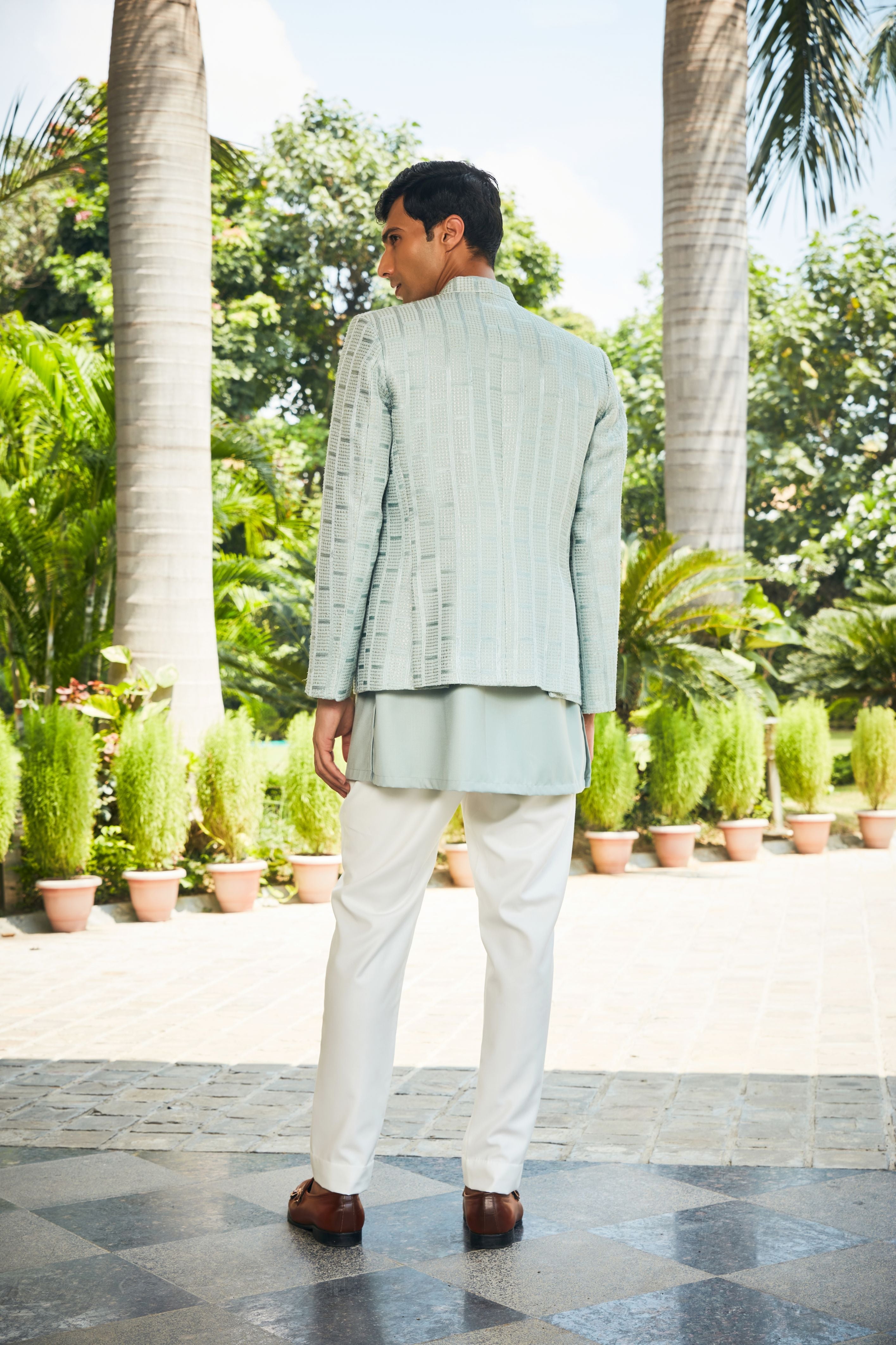 Satyen Open Jacket with Kurta Set