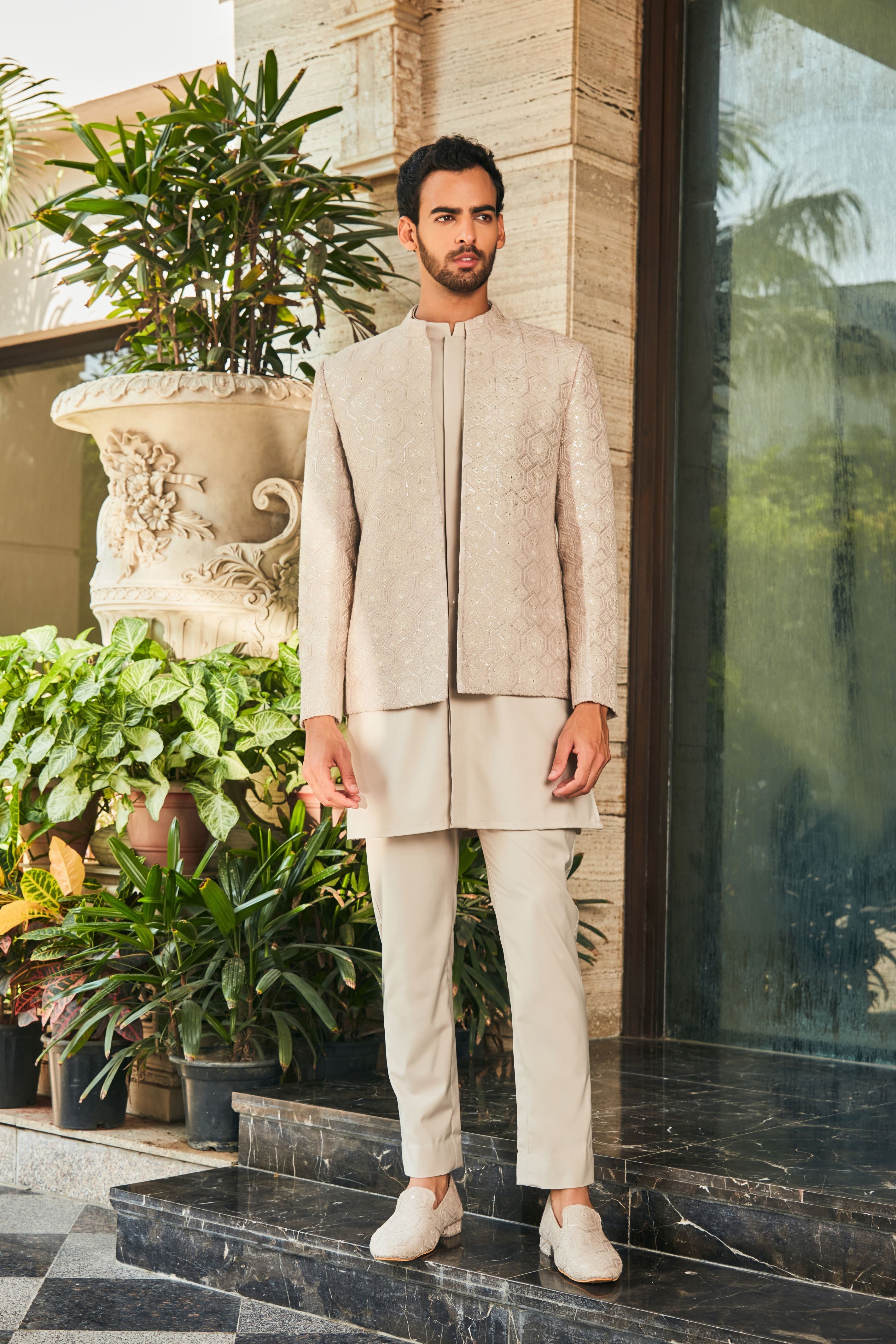Arit Open Jacket with Kurta Set