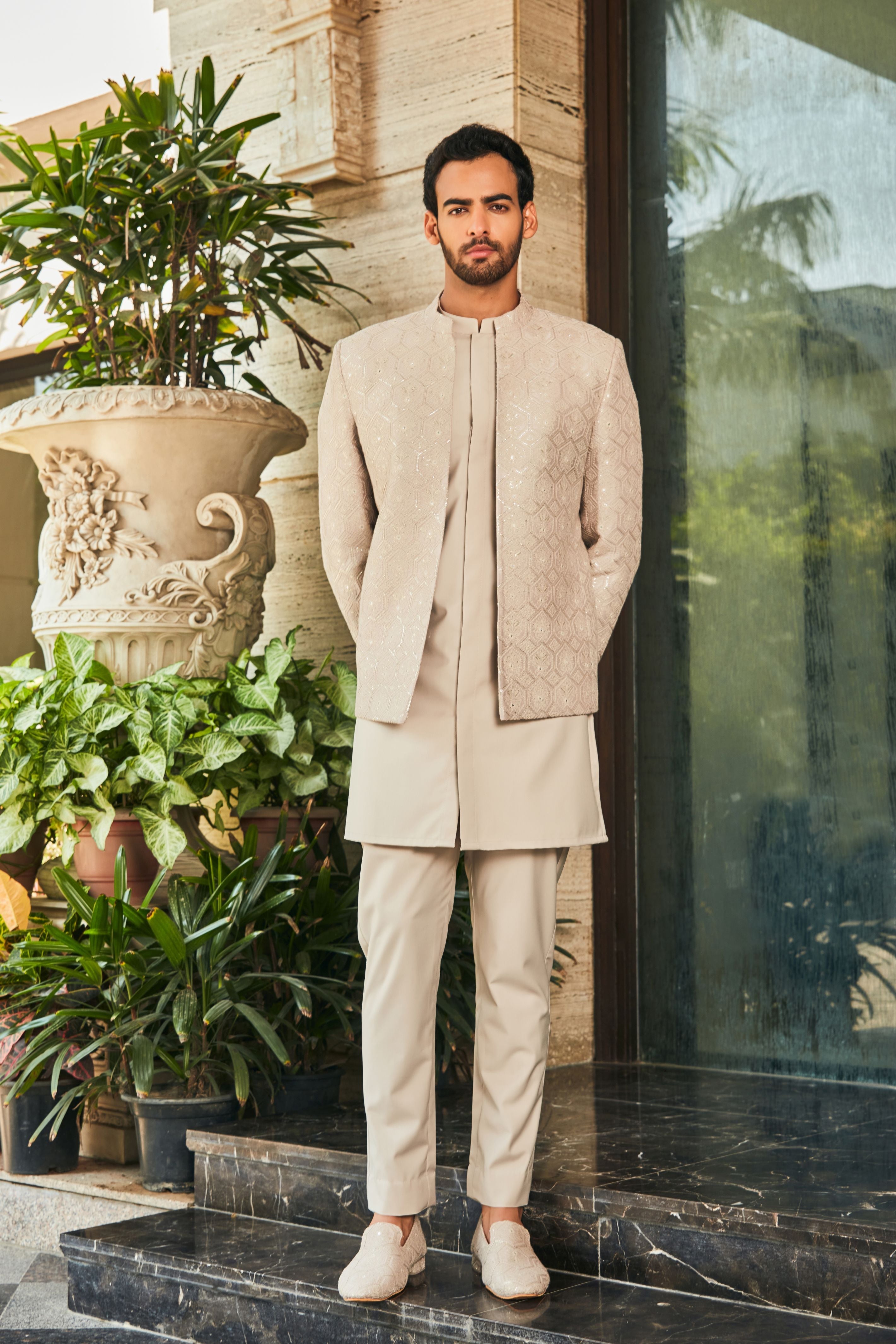 Arit Open Jacket with Kurta Set
