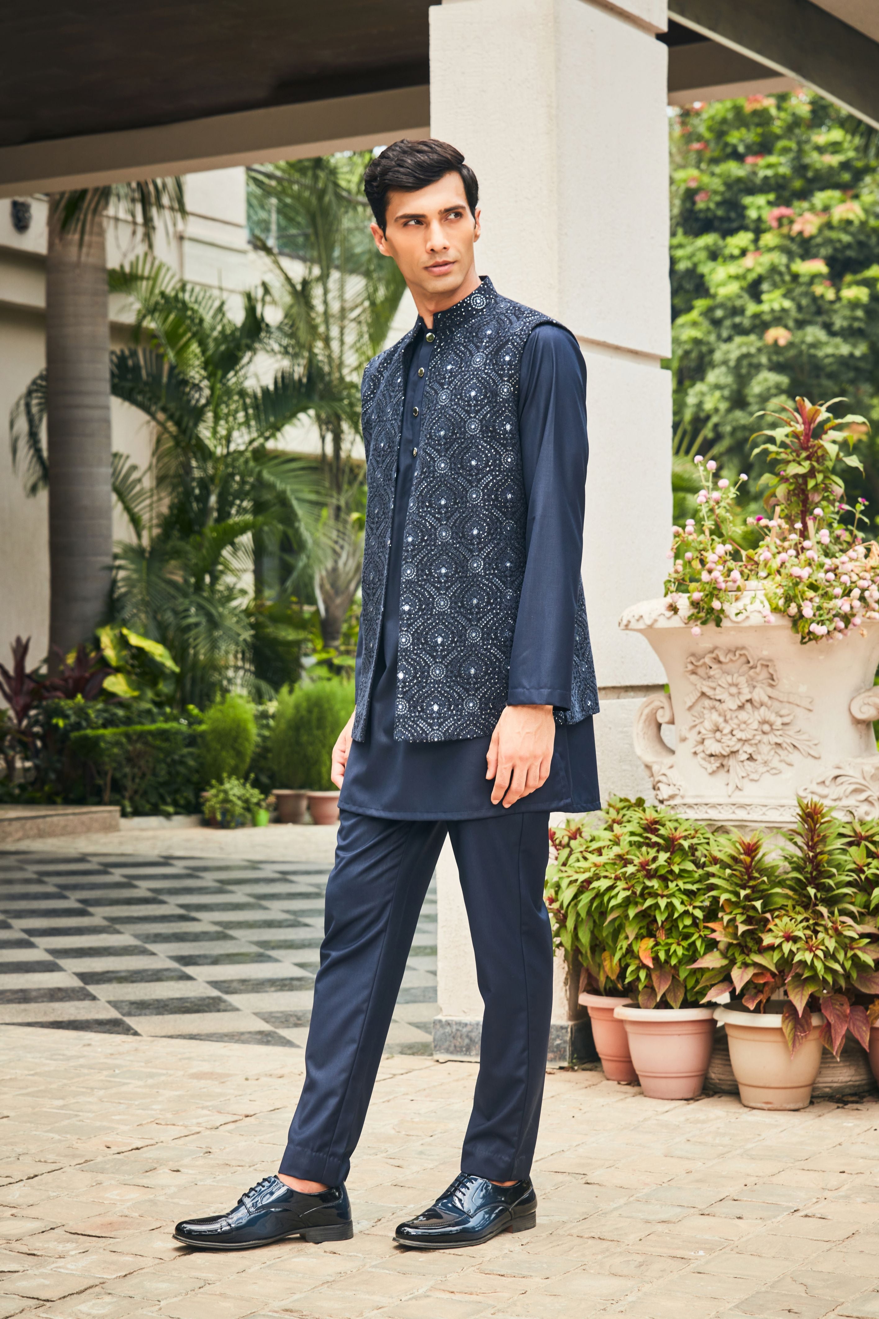 Ahi Open Nehru Jacket Set