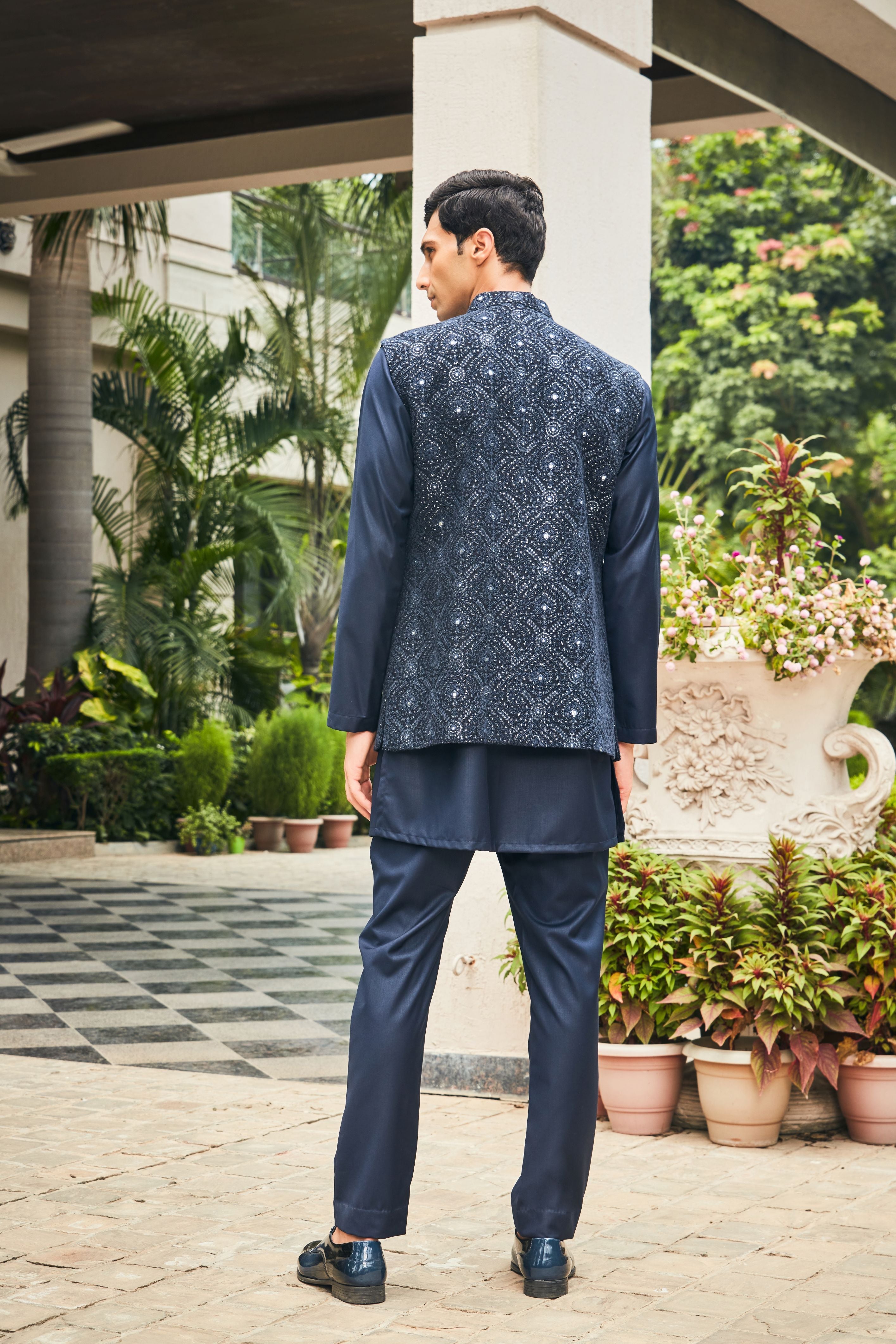 Ahi Open Nehru Jacket Set