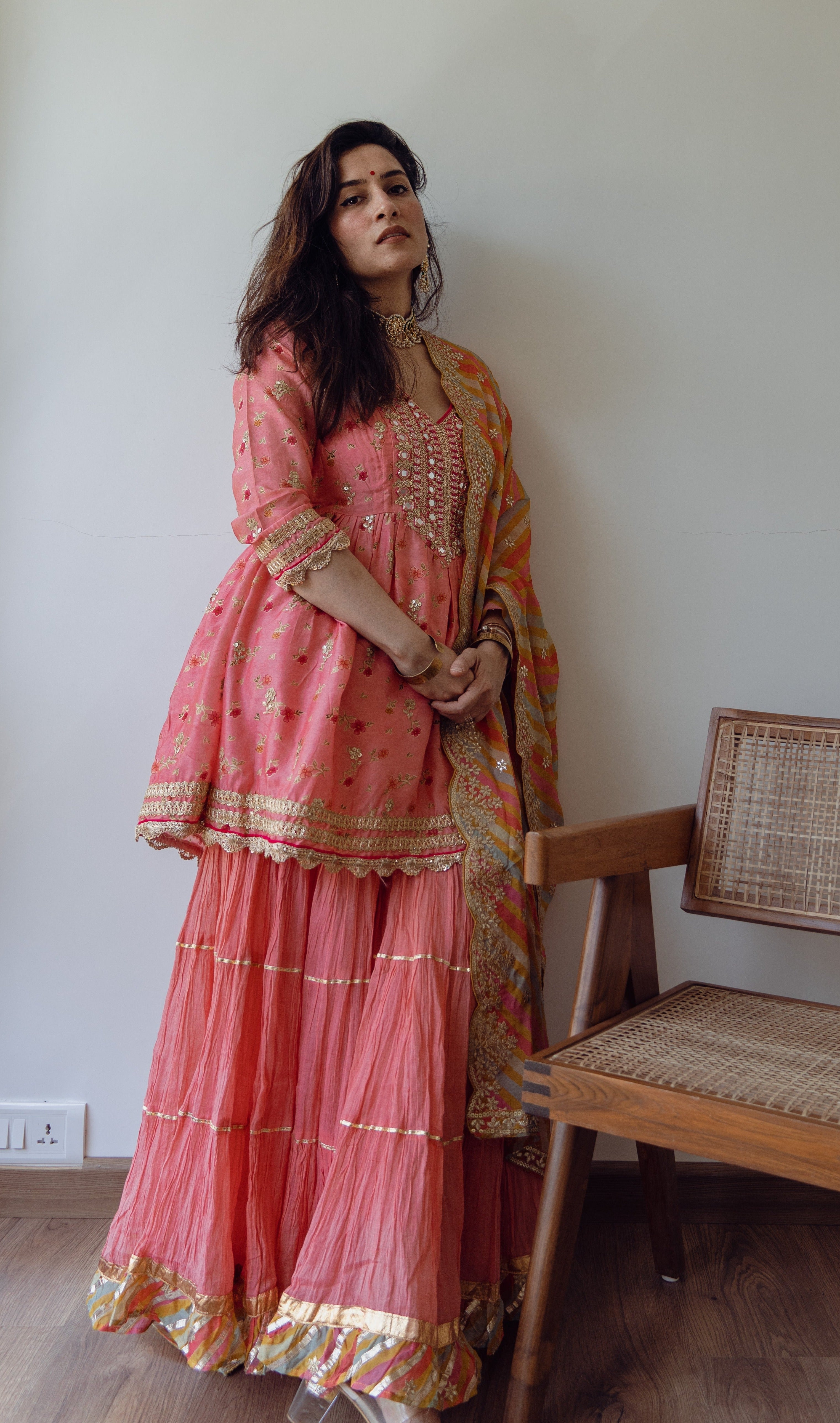 Basant Urmi Daga In Rashida Peplum Sharara Set