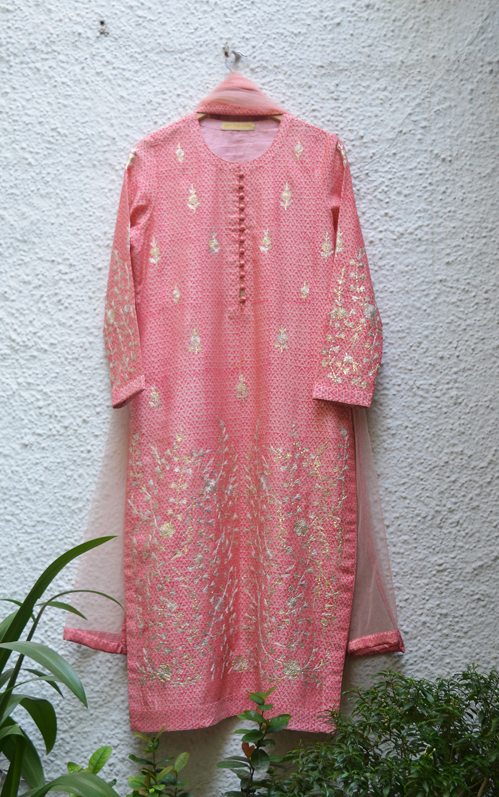 Coral Pink Kurta Set
