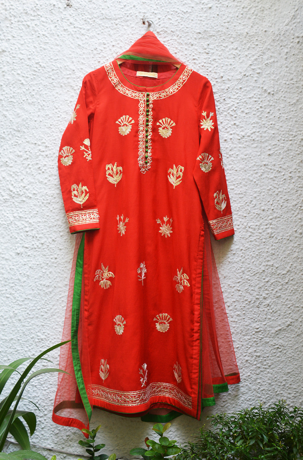 Red Kurta Set