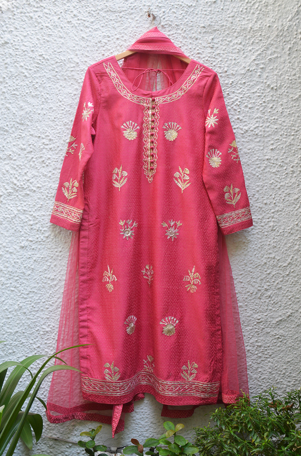 Coral Pink Kurta Set