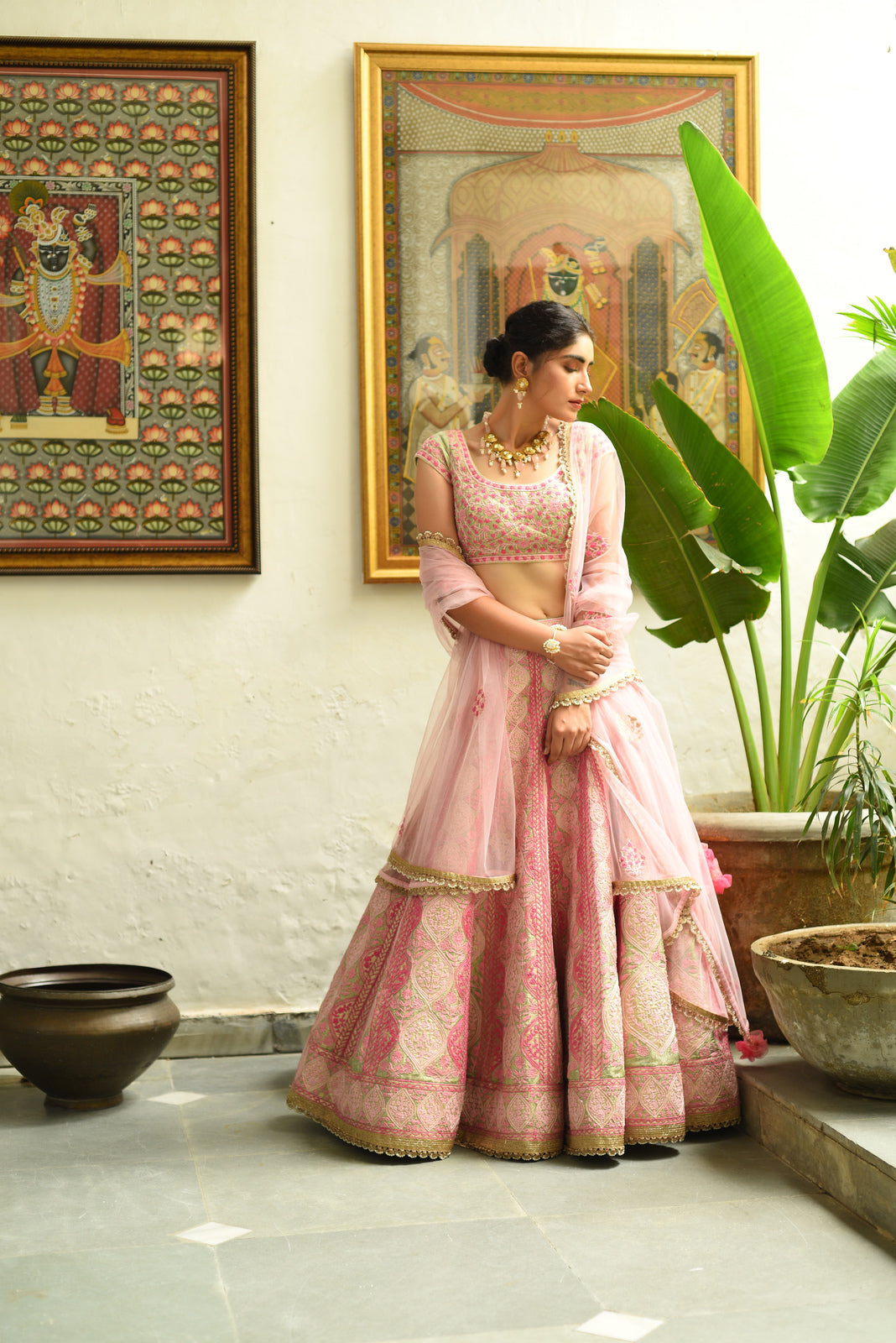 Multicoloured Pastel Lehenga Set