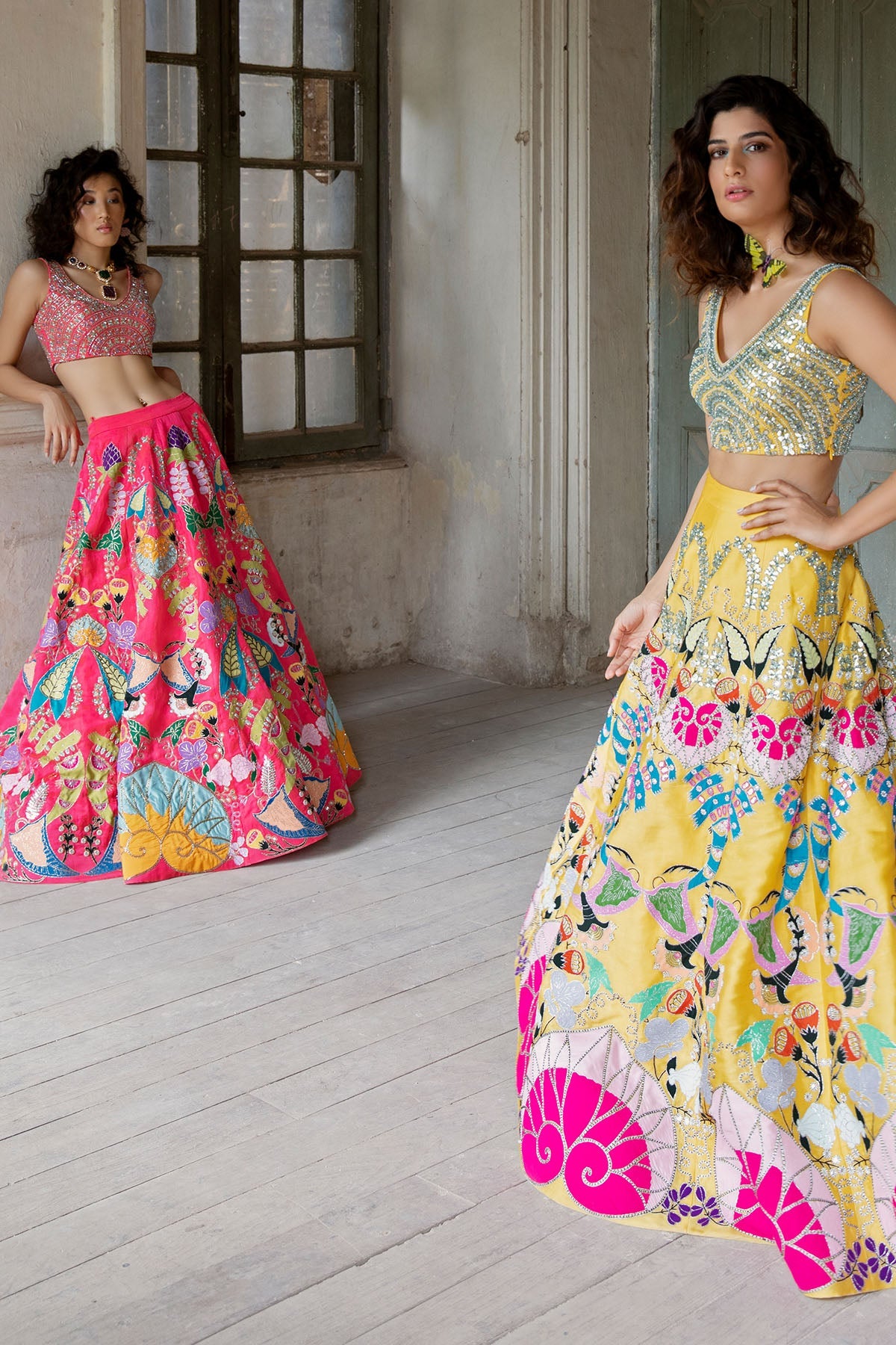 Neon - Twirl Pink Raw Silk Lehenga Set