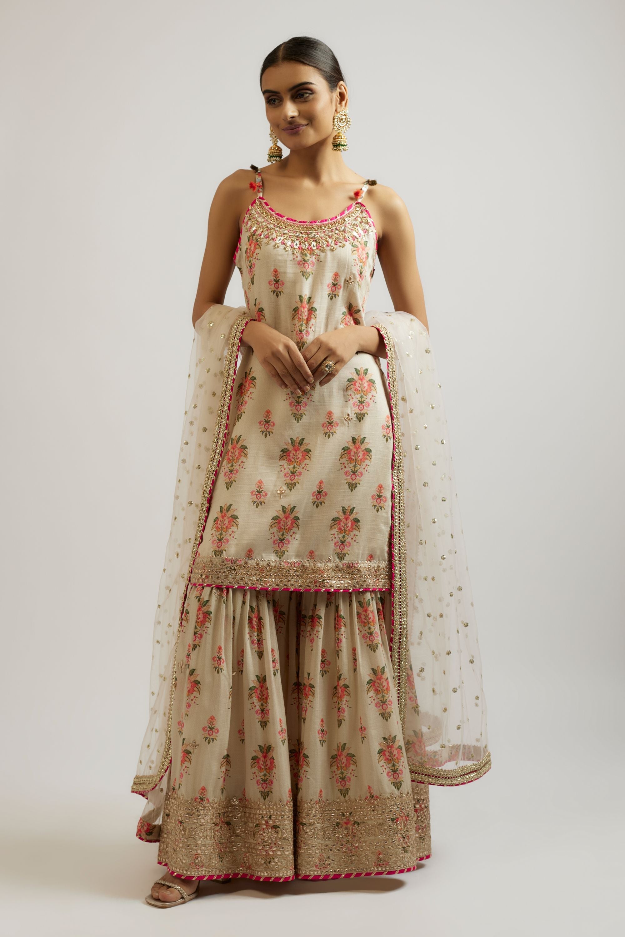 Advika Strappy Sharara Set- Rasha Thadani