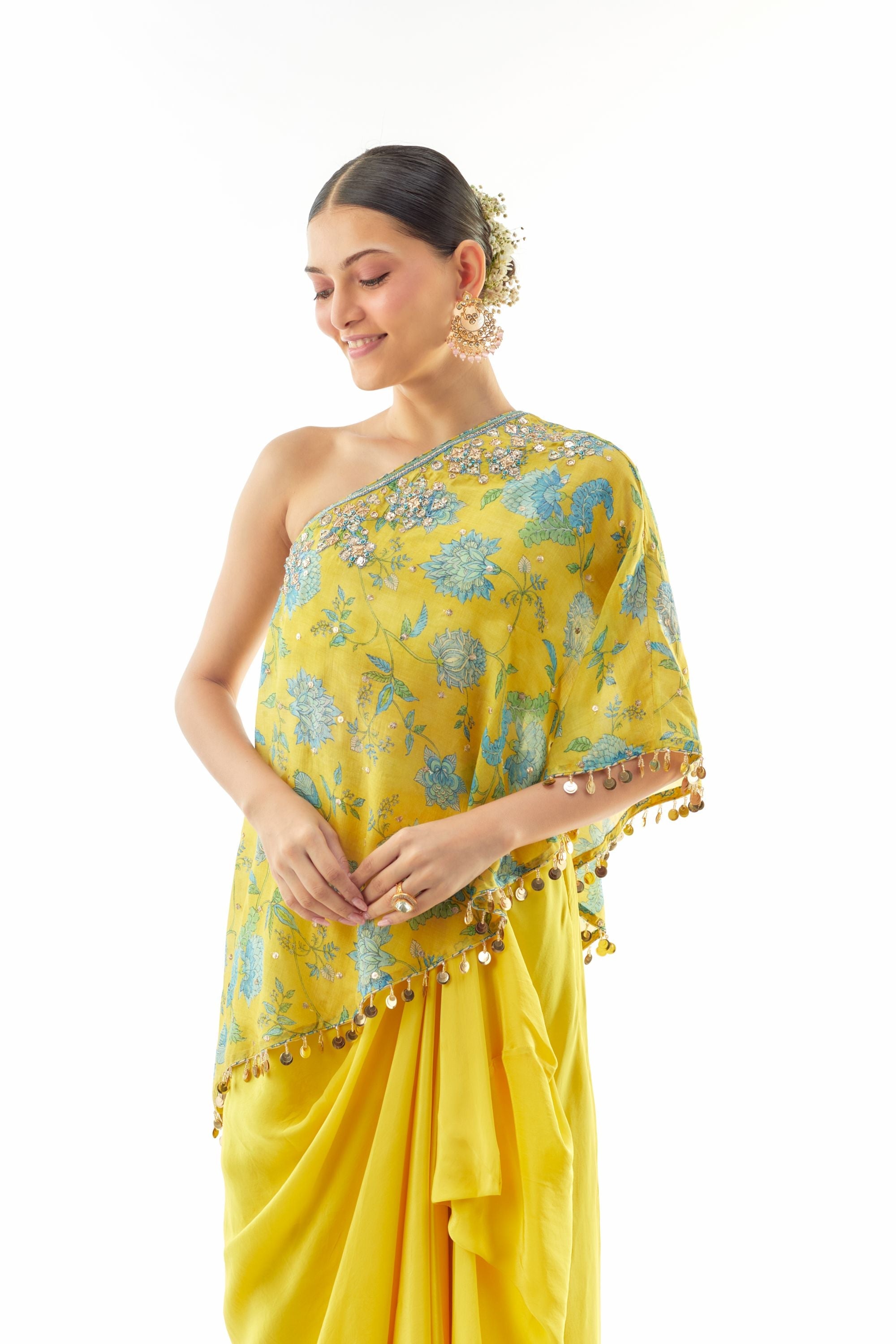 Vaishnavi One-Shoulder Skirt Set